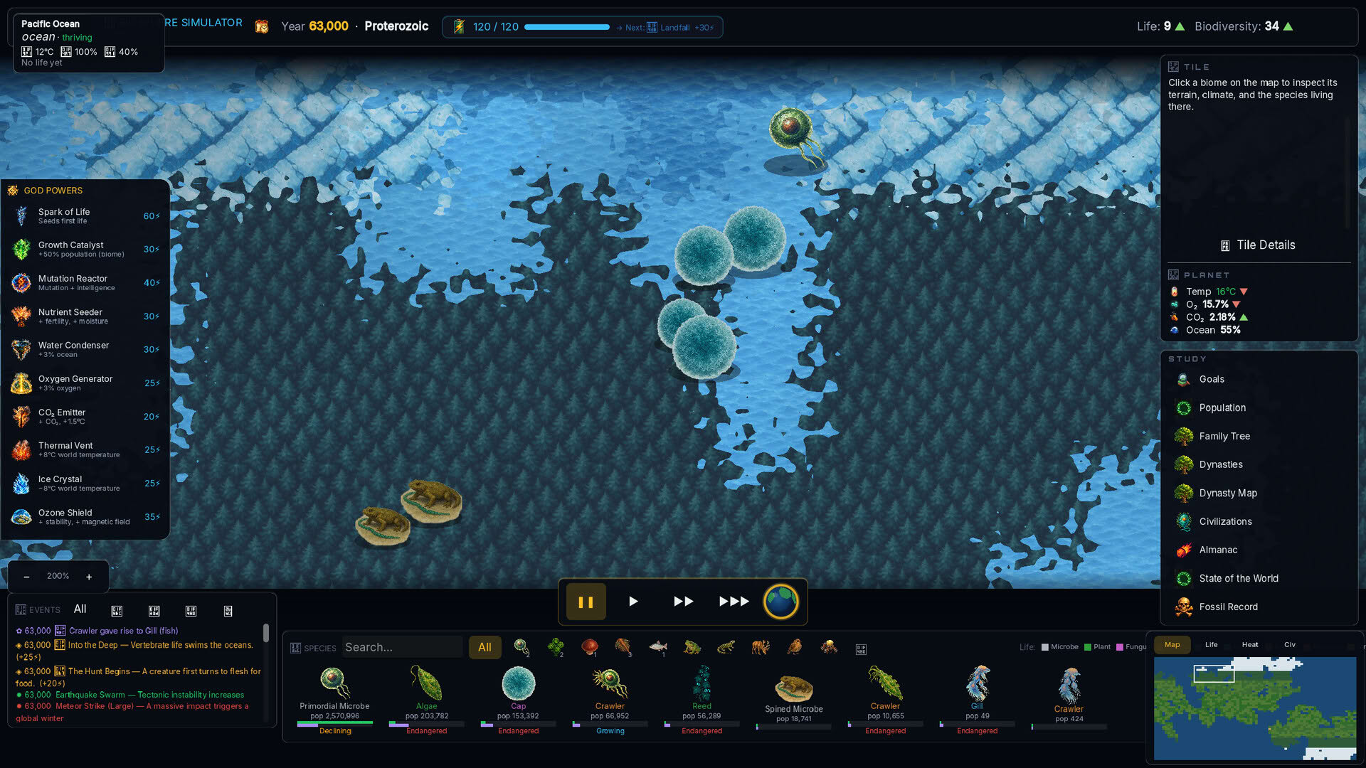 Screenshot for Biosphere Simulator