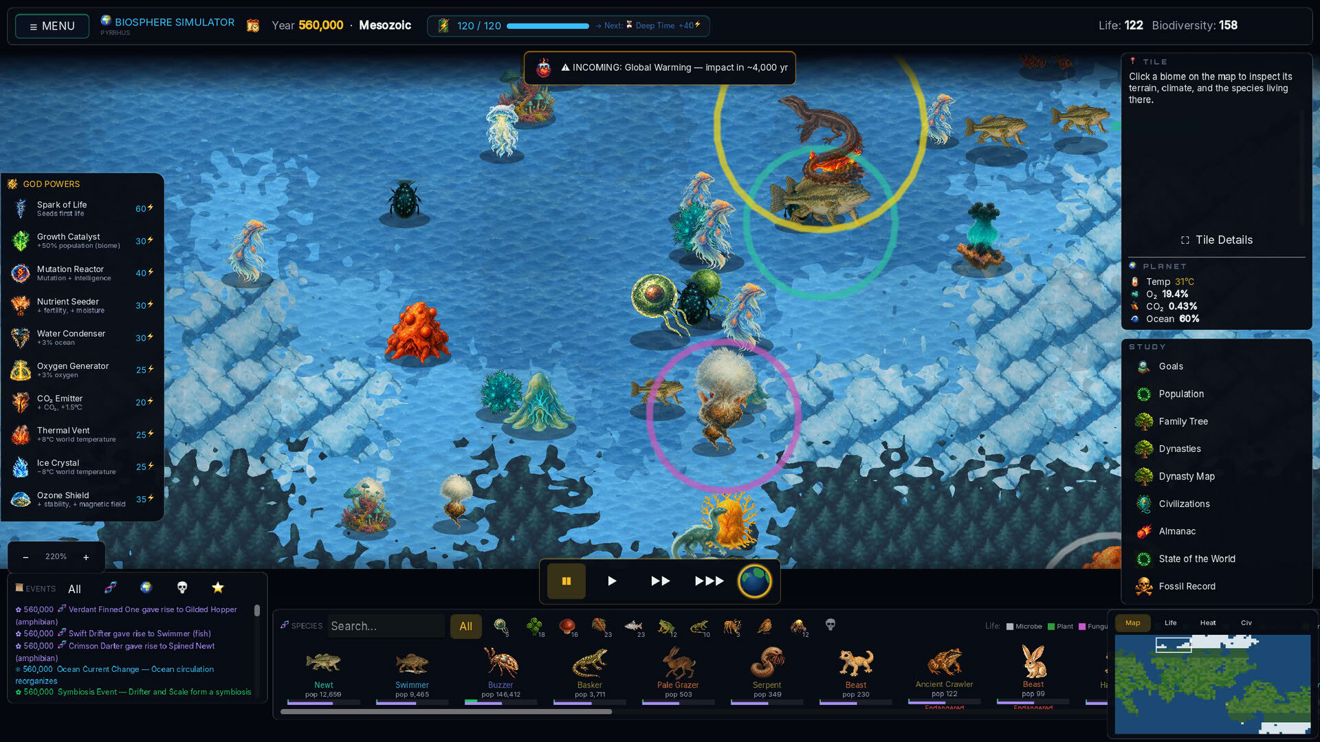 Screenshot for Biosphere Simulator
