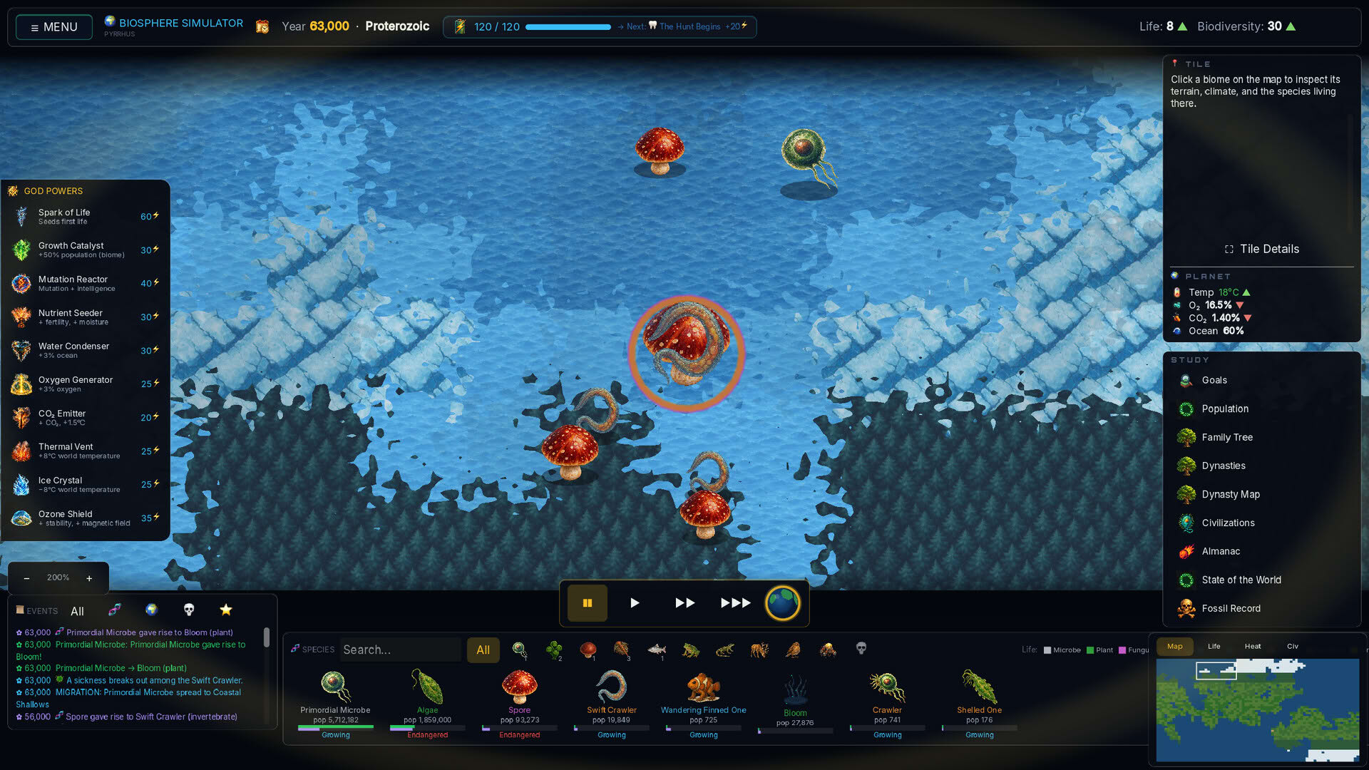 Screenshot for Biosphere Simulator