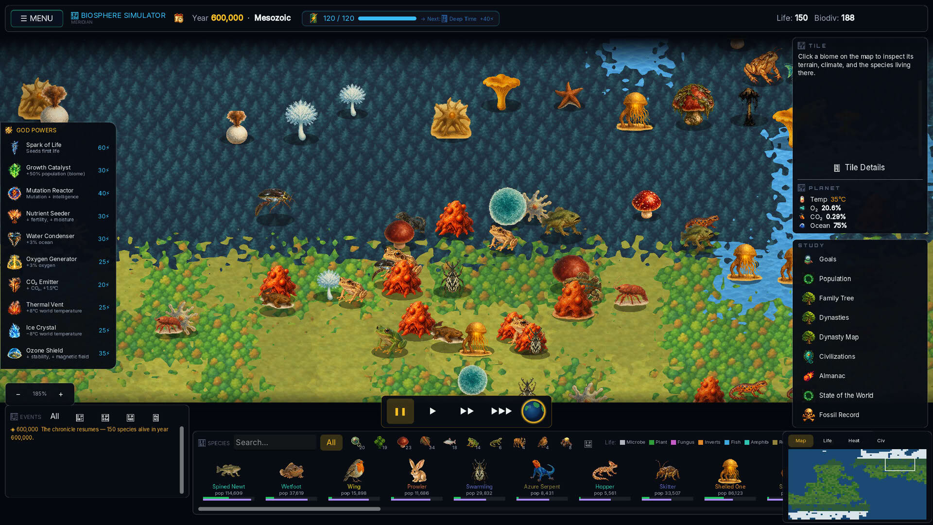 Screenshot for Biosphere Simulator