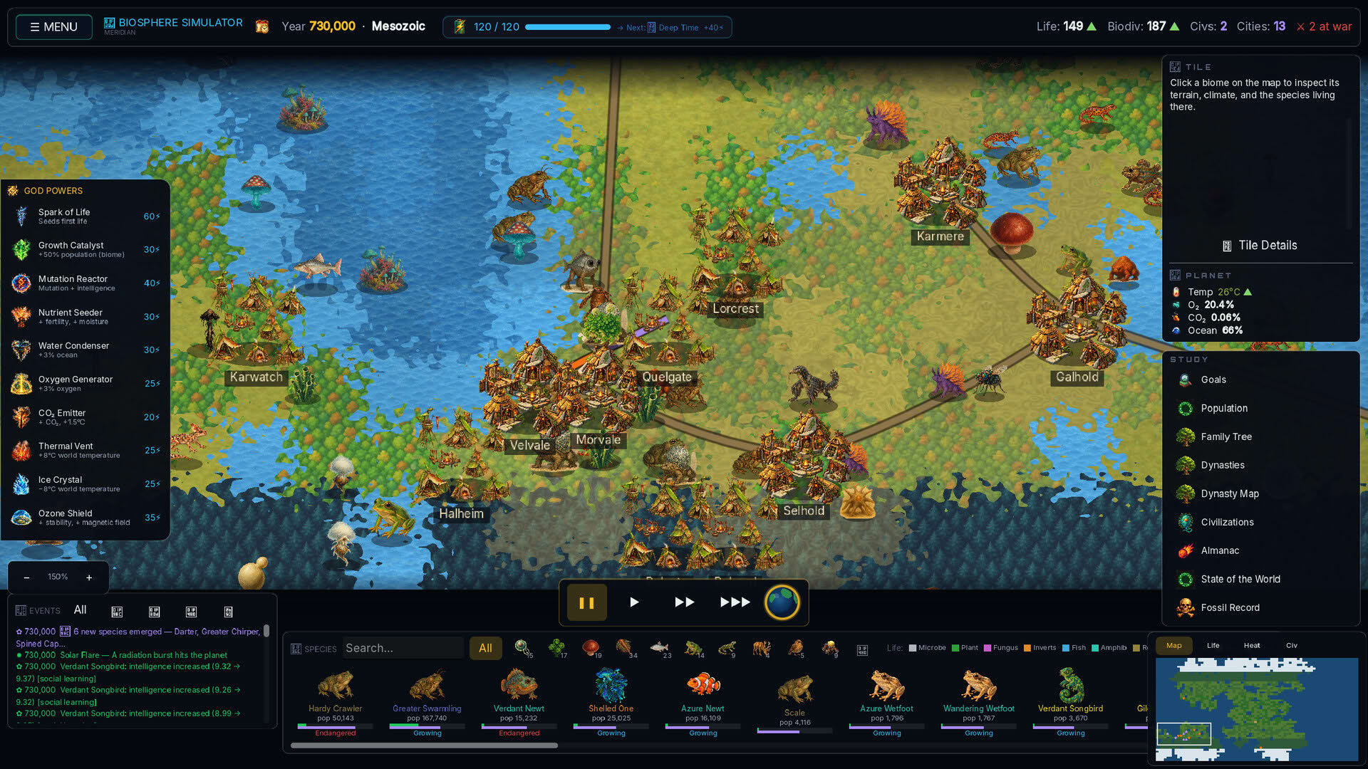 Screenshot for Biosphere Simulator