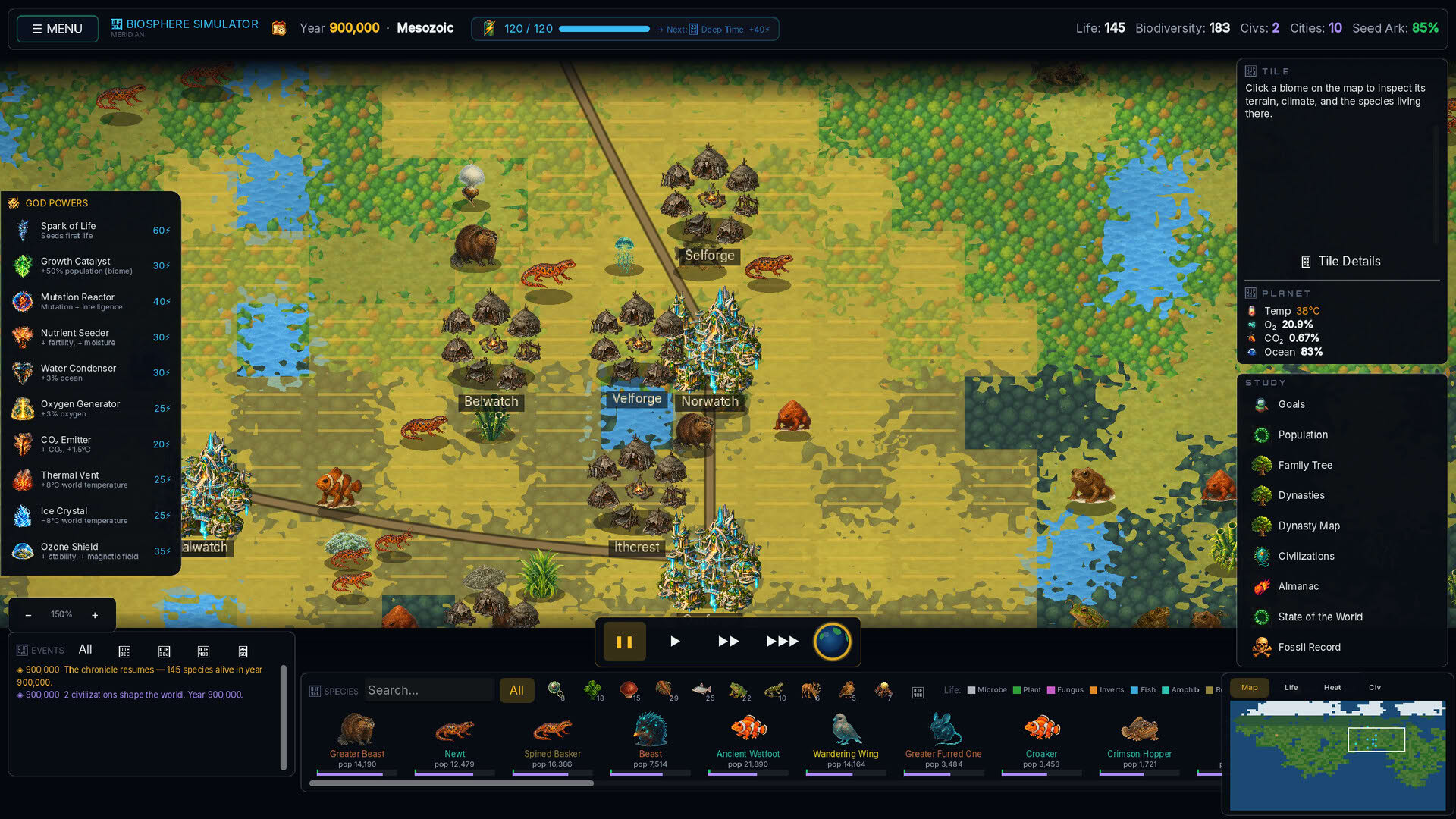 Screenshot for Biosphere Simulator
