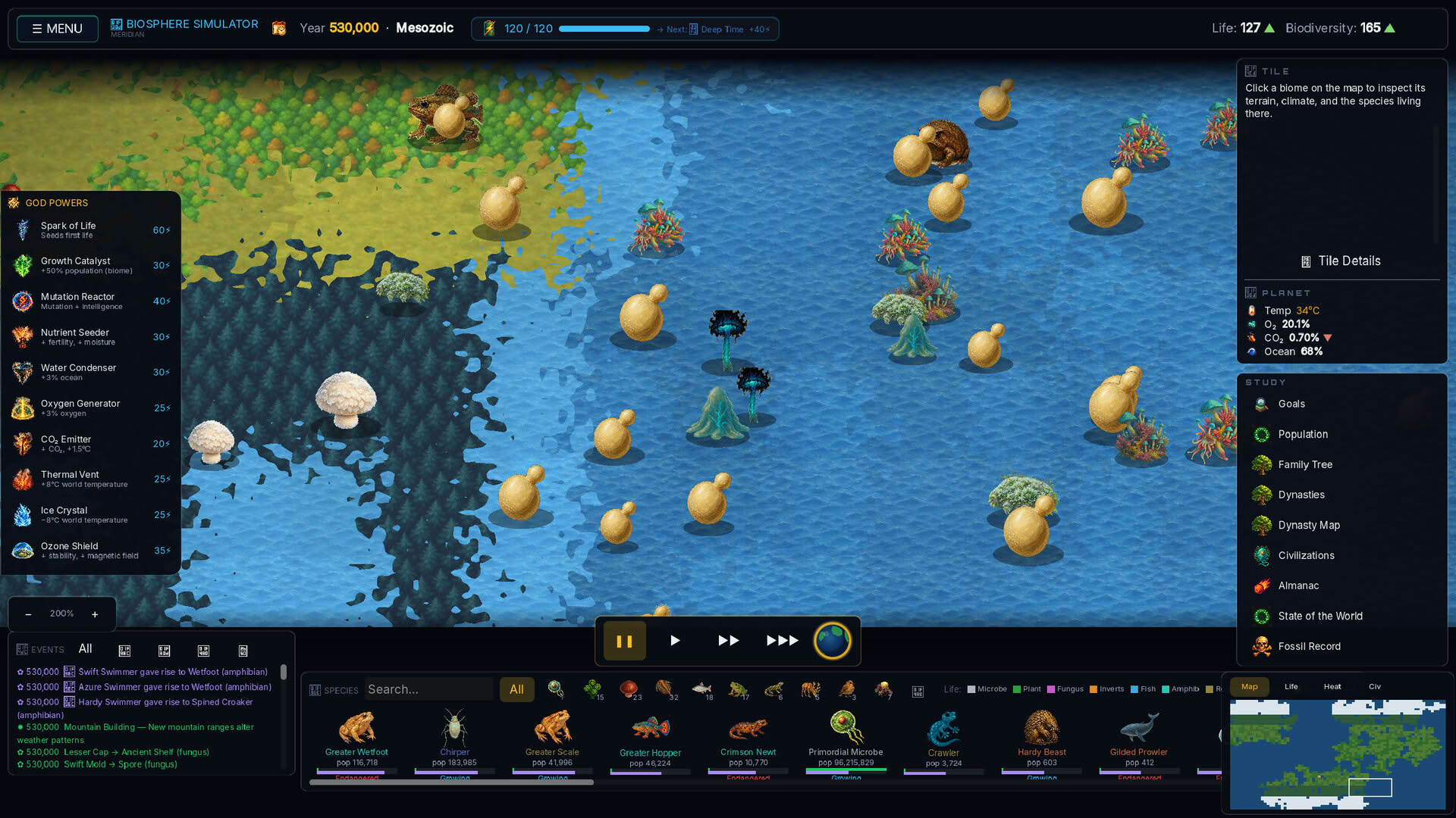Screenshot for Biosphere Simulator