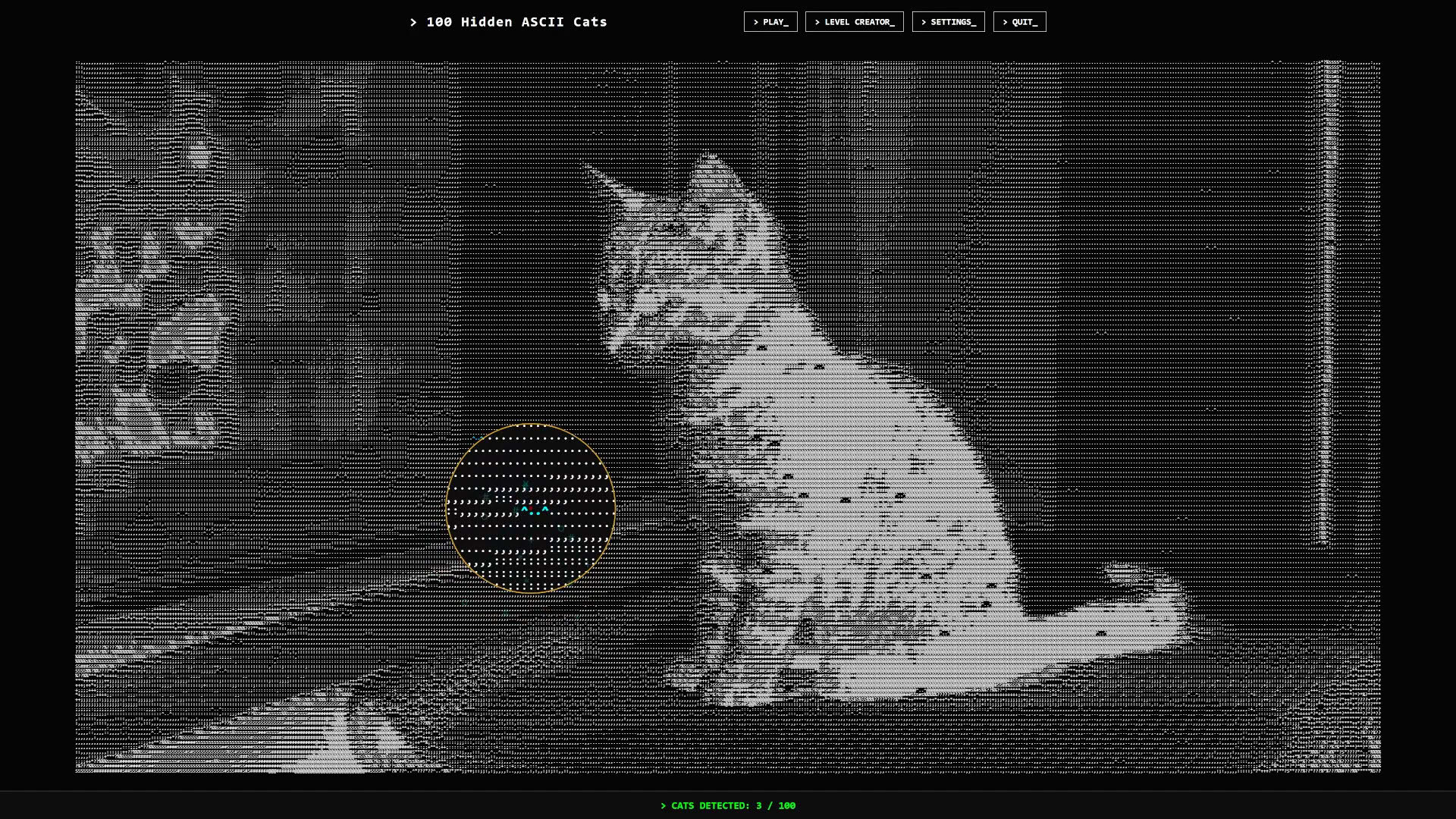 Screenshot for 100 Hidden ASCII Cats