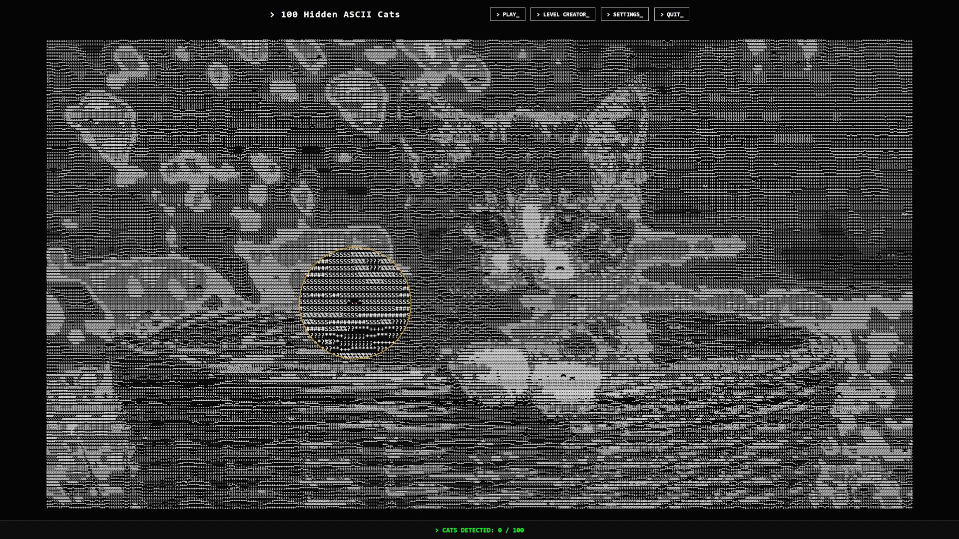 Screenshot for 100 Hidden ASCII Cats
