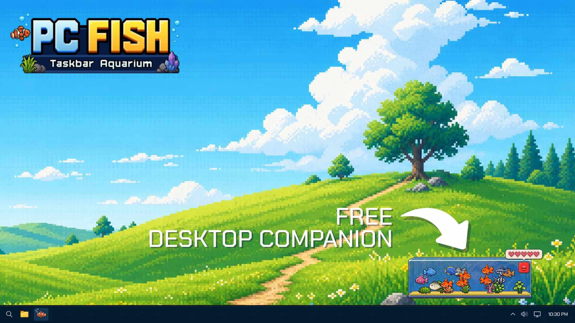 Screenshot for PC Fish: Taskbar Aquarium