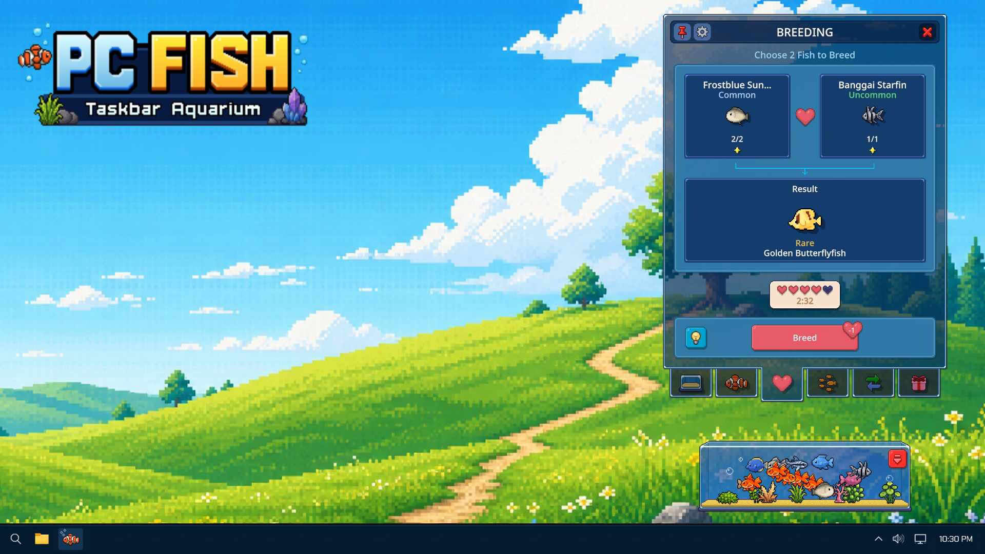 Screenshot for PC Fish: Taskbar Aquarium