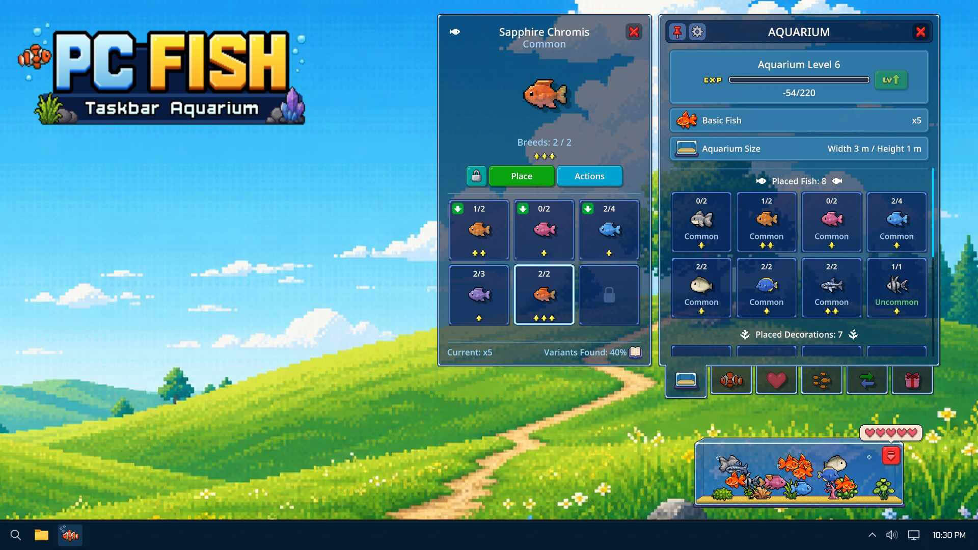 Screenshot for PC Fish: Taskbar Aquarium