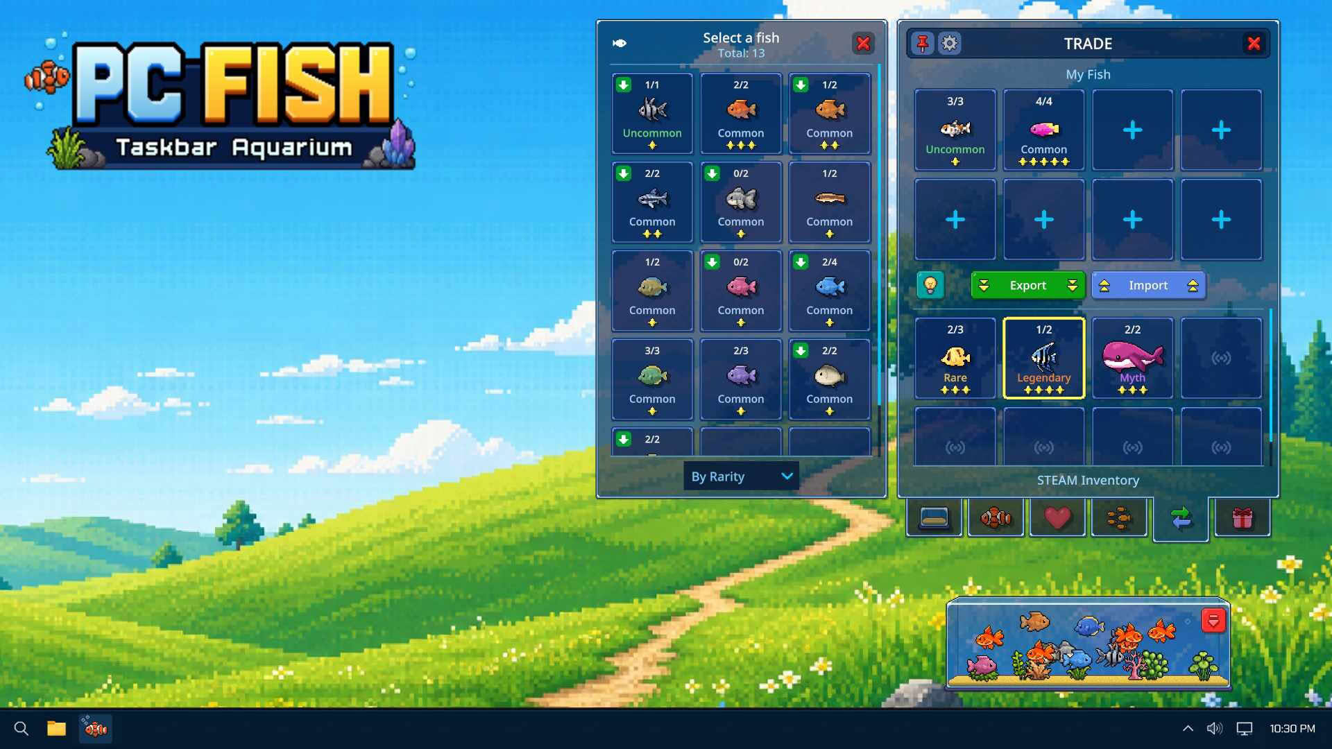Screenshot for PC Fish: Taskbar Aquarium