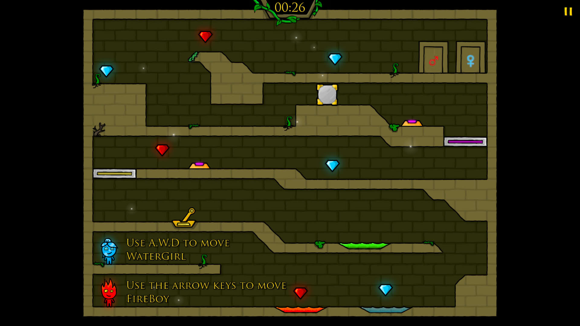 Screenshot for Fireboy & Watergirl in the Forest Temple