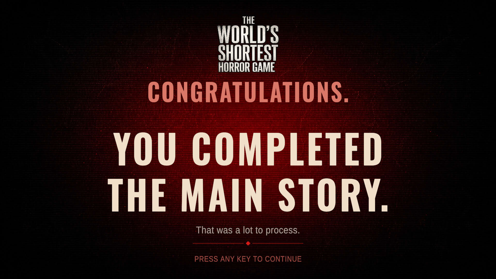 Screenshot for The World's Shortest Horror Game