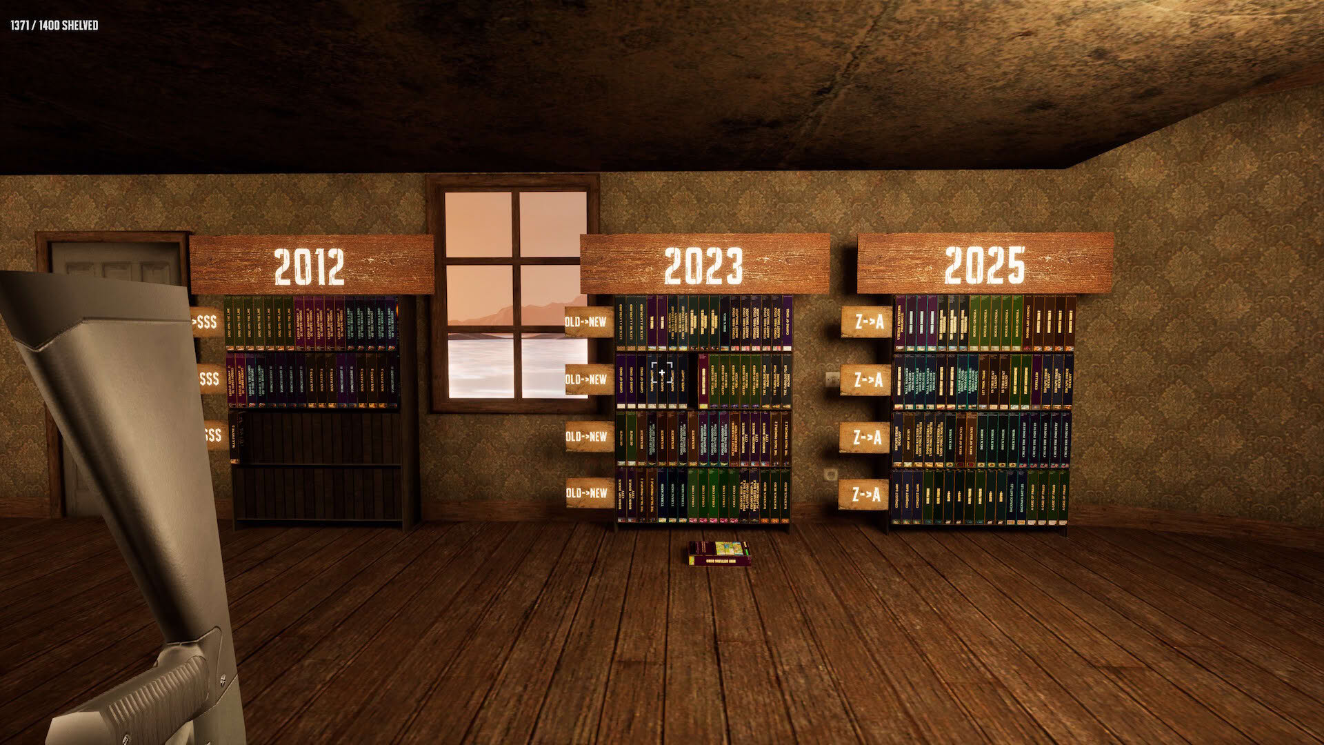 Screenshot for Game Shelver 99: I Must Organize My Steam Library and Defend It Against Pirates With a Shotgun