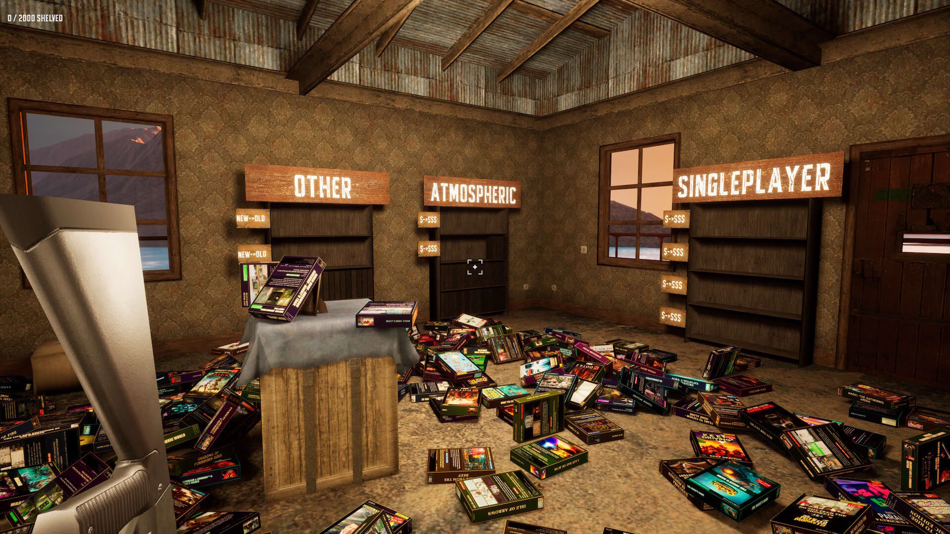 Screenshot for Game Shelver 99: I Must Organize My Steam Library and Defend It Against Pirates With a Shotgun