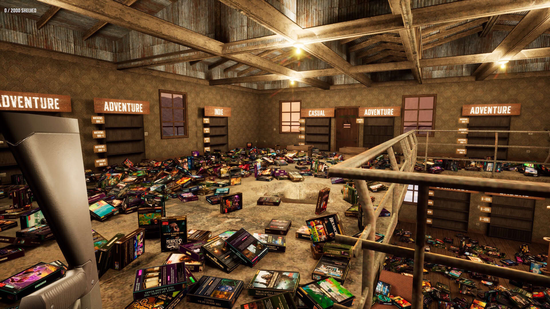 Screenshot for Game Shelver 99: I Must Organize My Steam Library and Defend It Against Pirates With a Shotgun