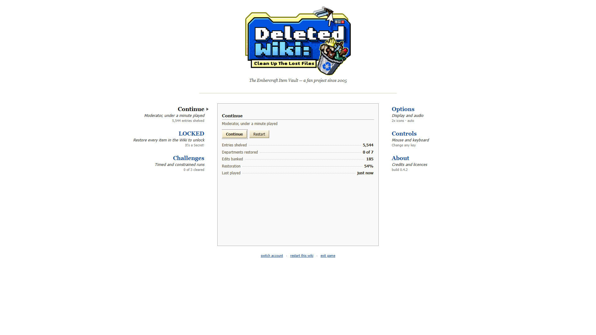 Screenshot for Deleted Wiki: Clean Up the Lost Files