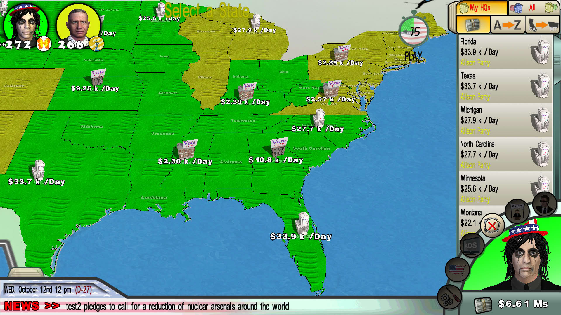 Screenshot for The Race for the White House 2016