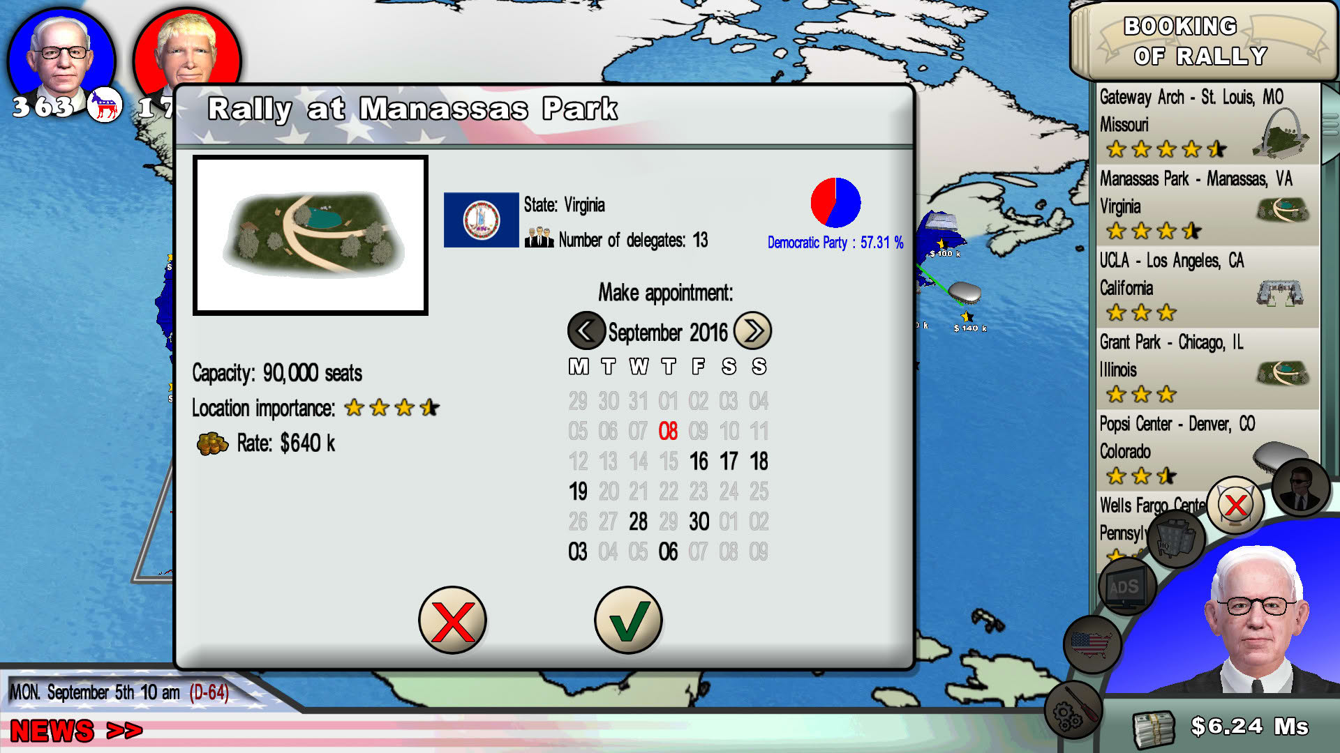 Screenshot for The Race for the White House 2016