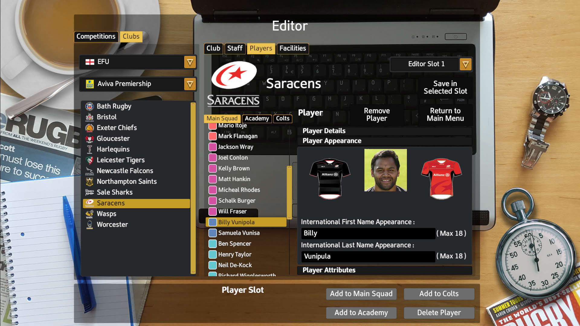 Screenshot for Rugby Union Team Manager 2017
