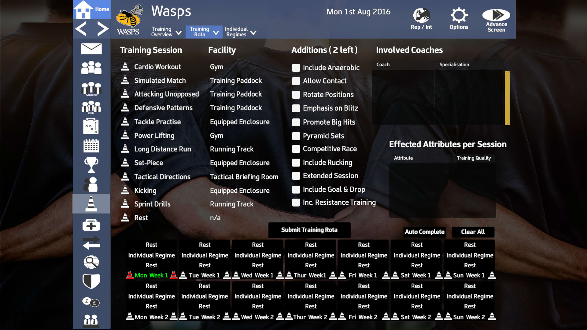 Screenshot for Rugby Union Team Manager 2017