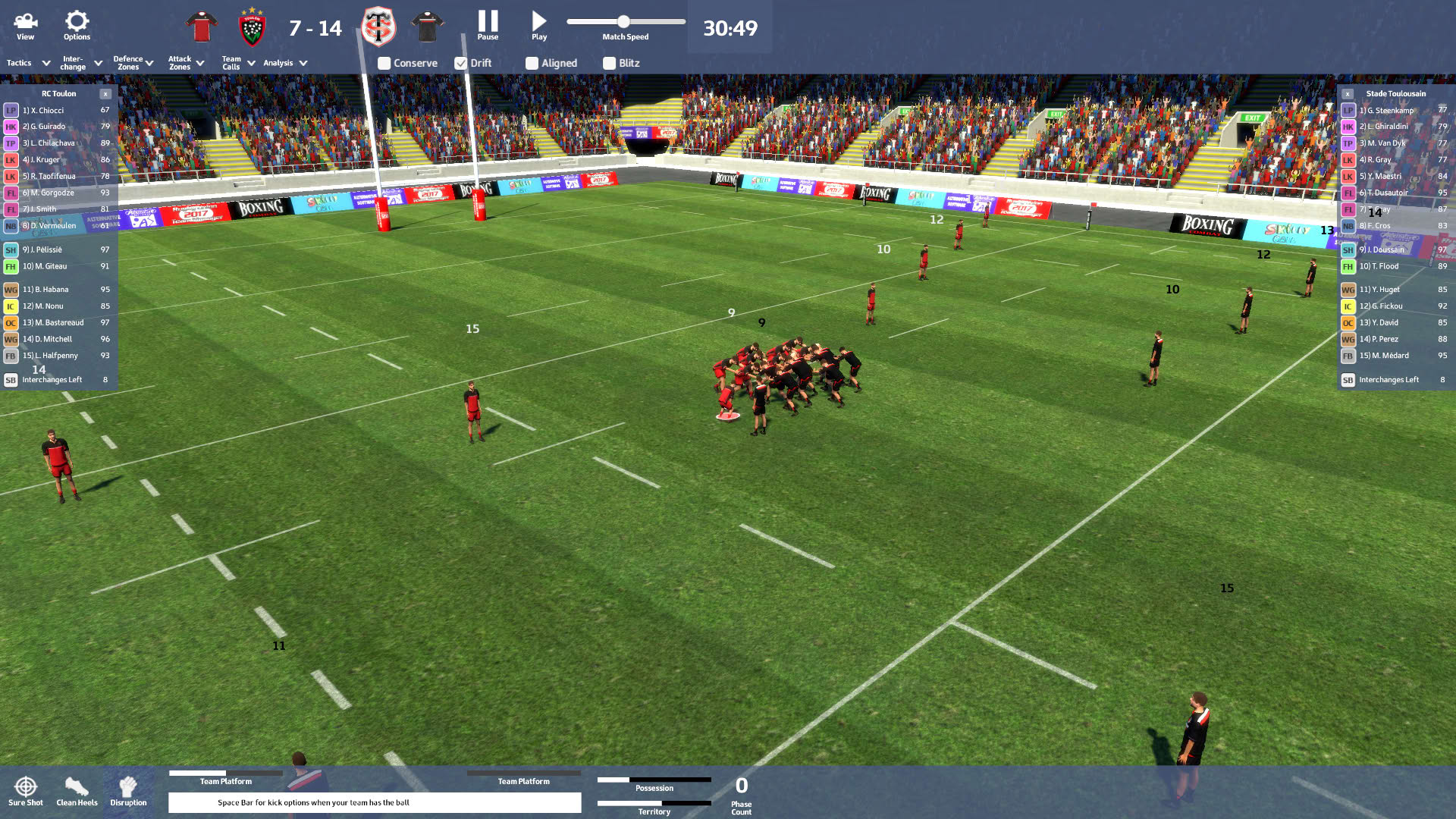 Screenshot for Rugby Union Team Manager 2017