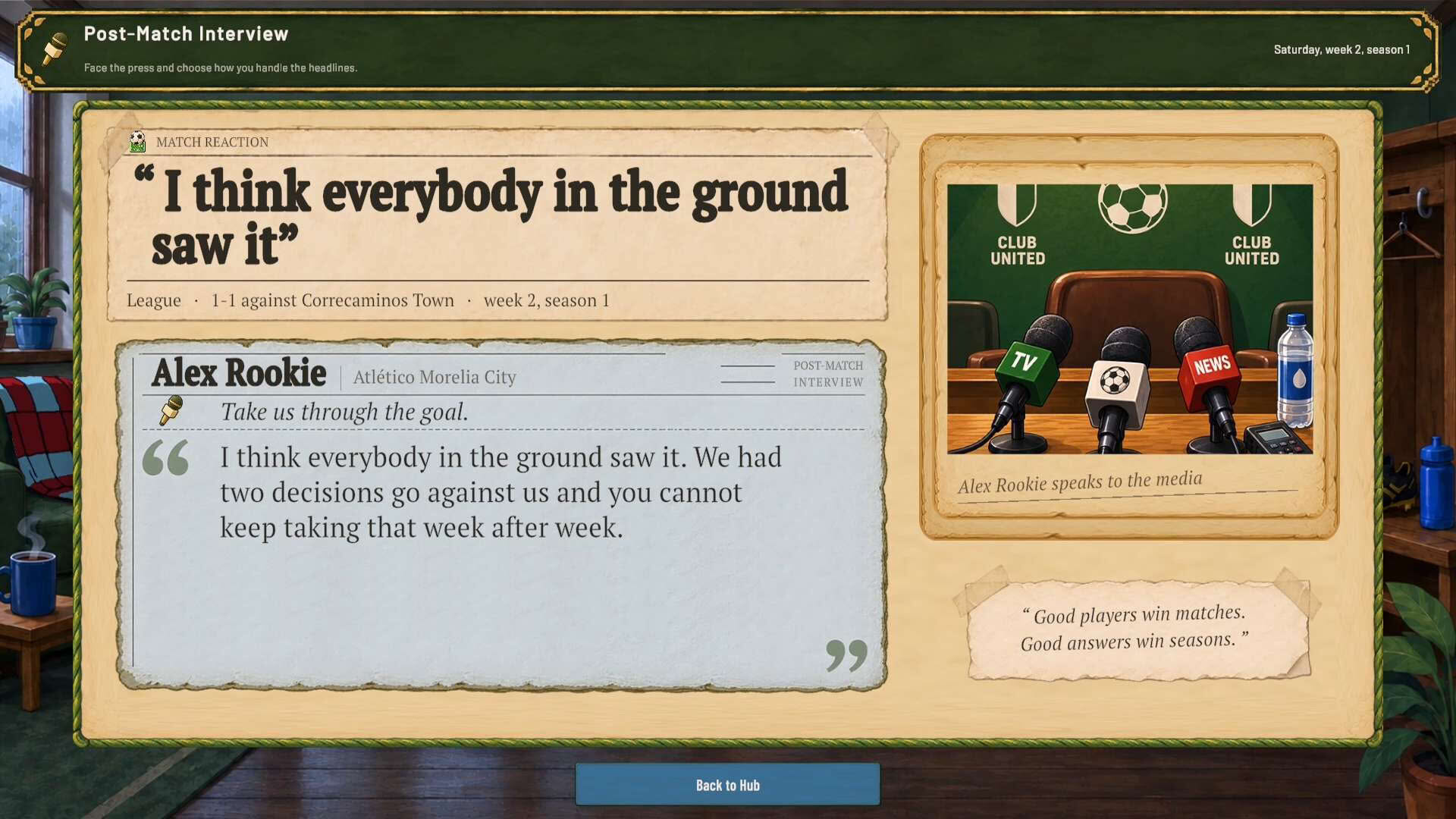 Screenshot for Beyond 90: A Footballer's Life