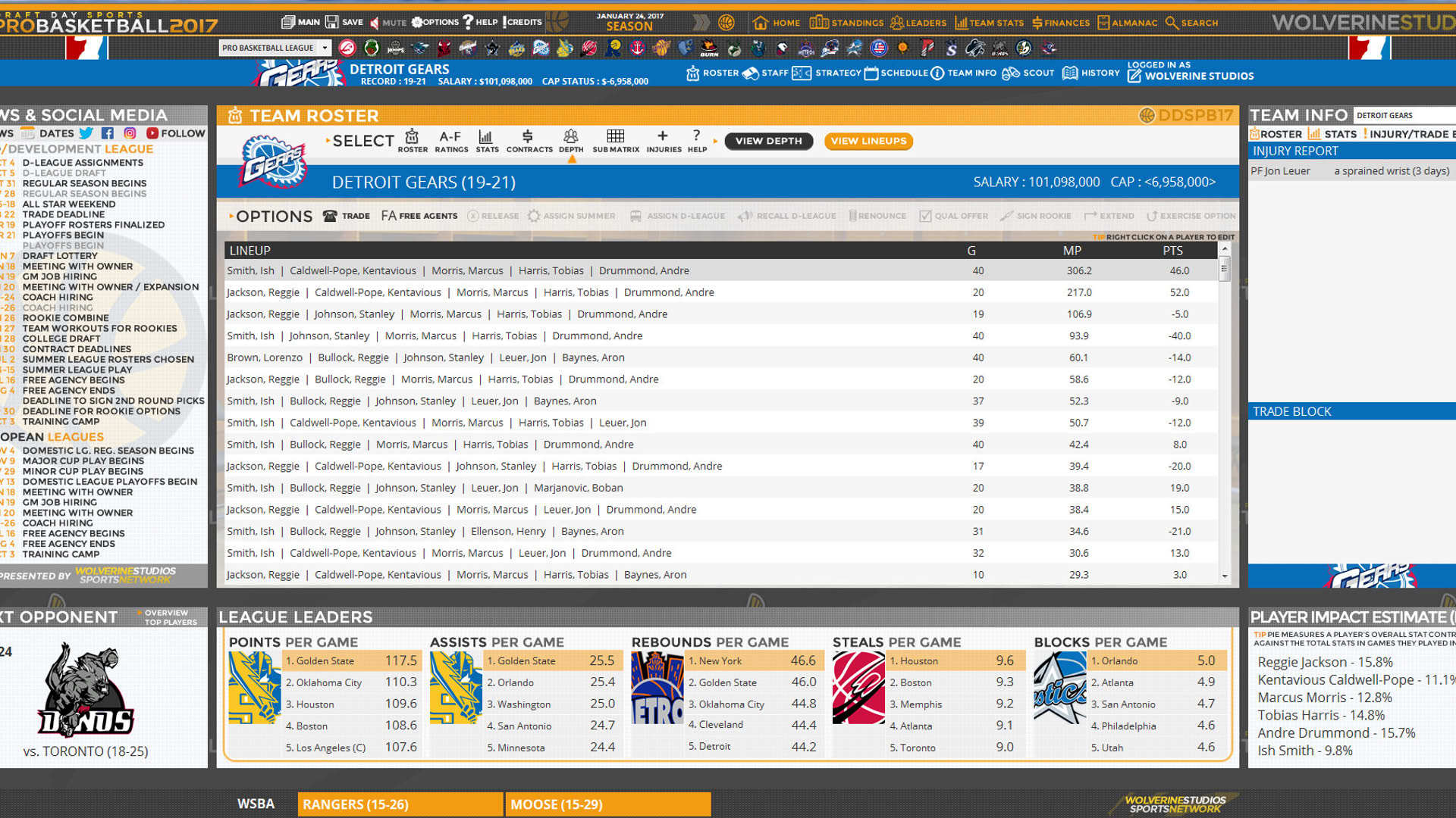 Screenshot for Draft Day Sports: Pro Basketball 2017