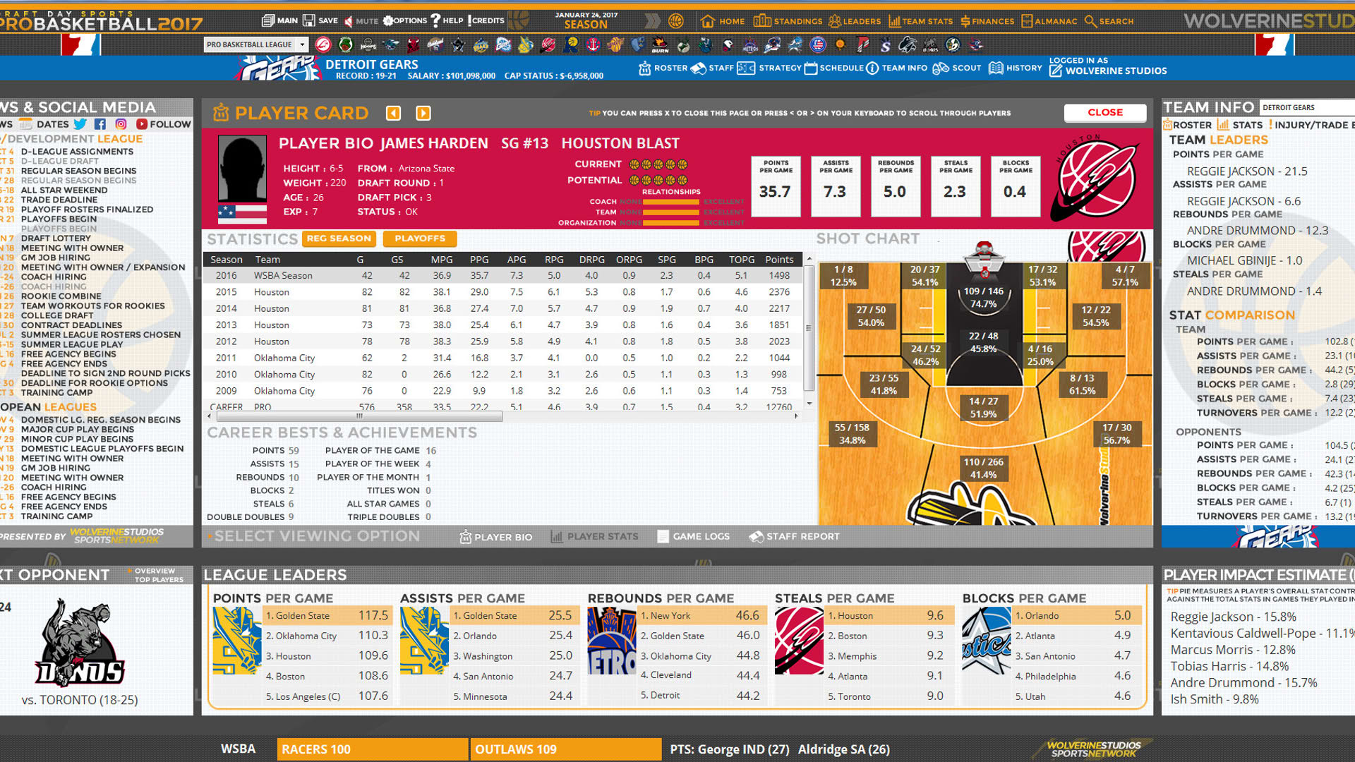 Screenshot for Draft Day Sports: Pro Basketball 2017