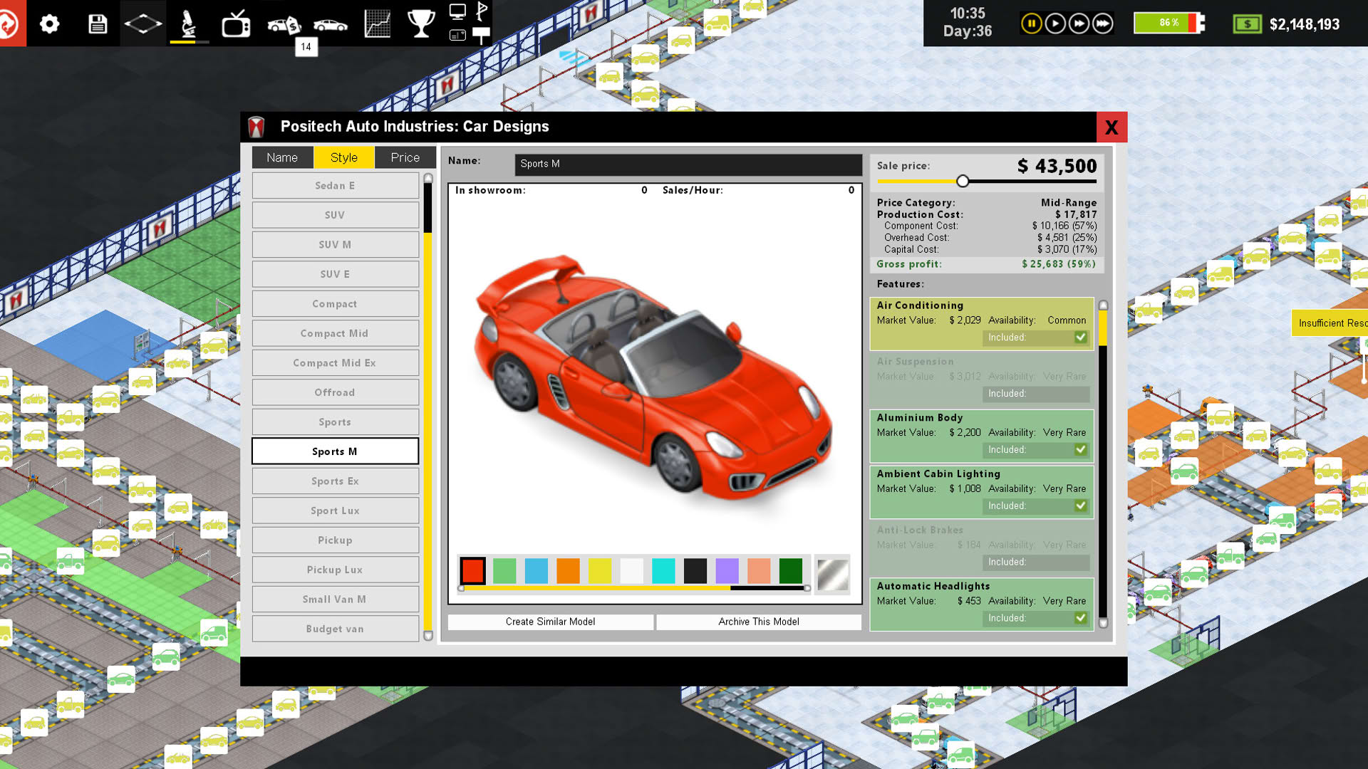 Screenshot for Production Line