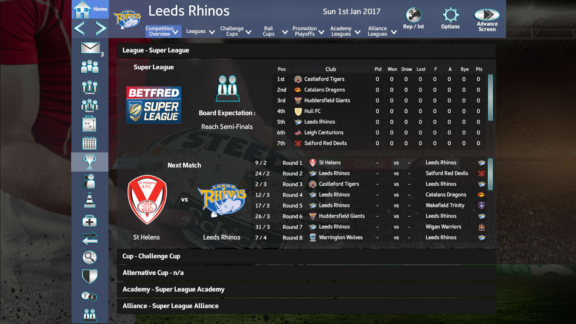 Screenshot for Rugby League Team Manager 2018