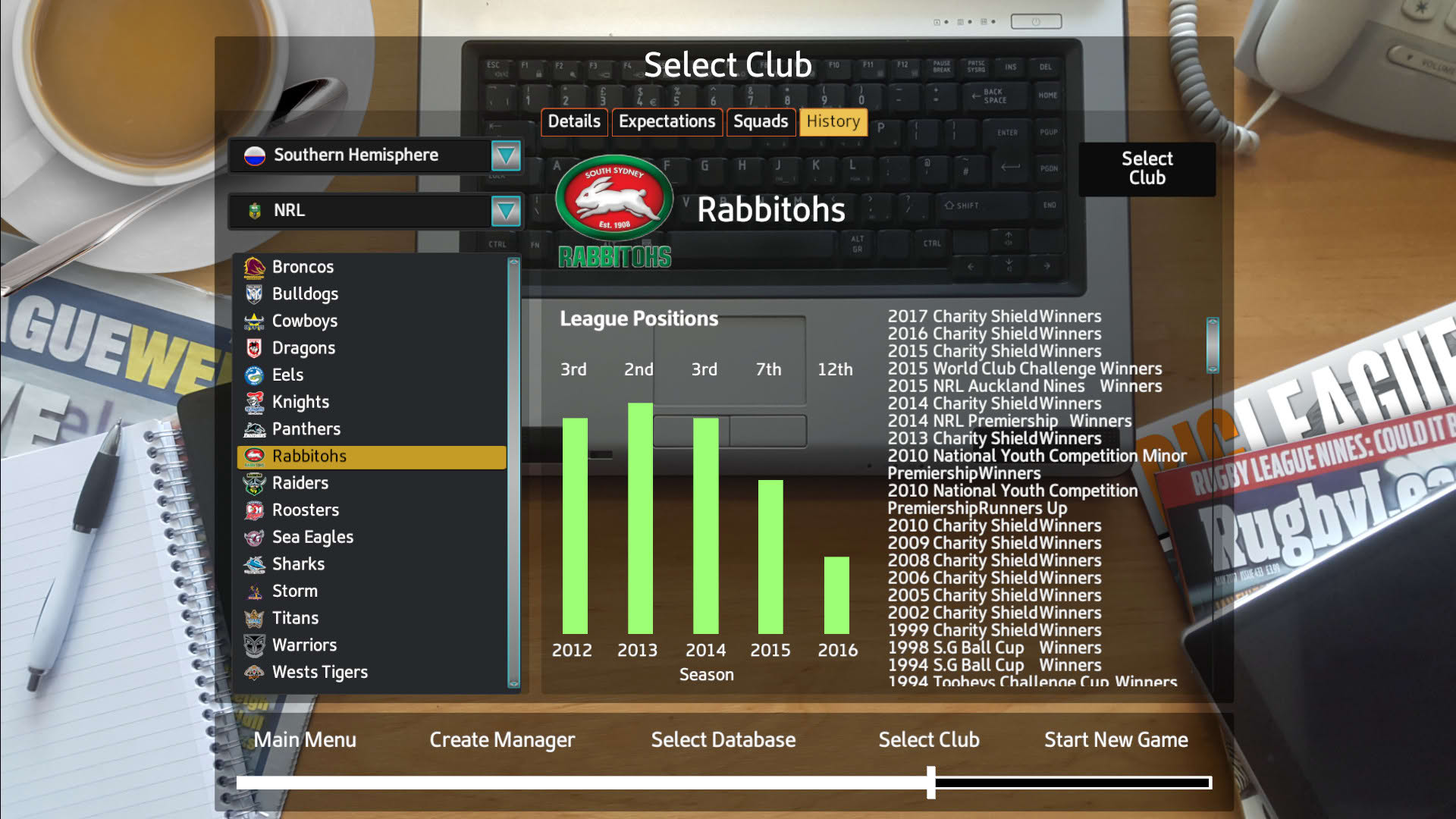 Screenshot for Rugby League Team Manager 2018