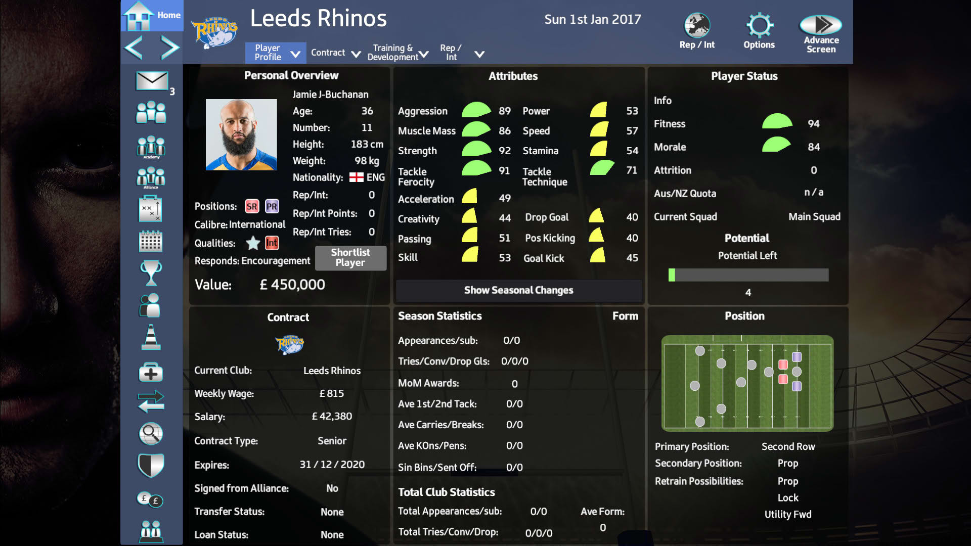 Screenshot for Rugby League Team Manager 2018
