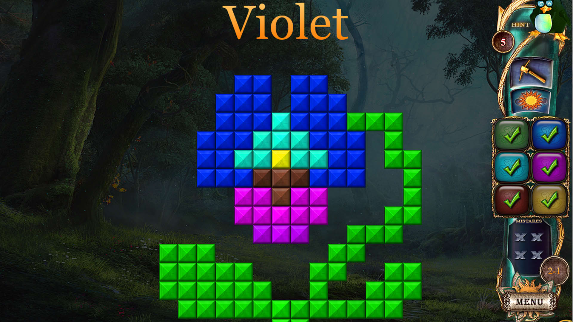 Screenshot for Fantasy Mosaics 16: Six Colors in Wonderland