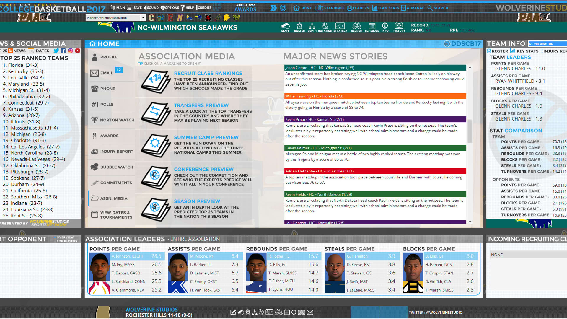 Screenshot for Draft Day Sports: College Basketball 2017
