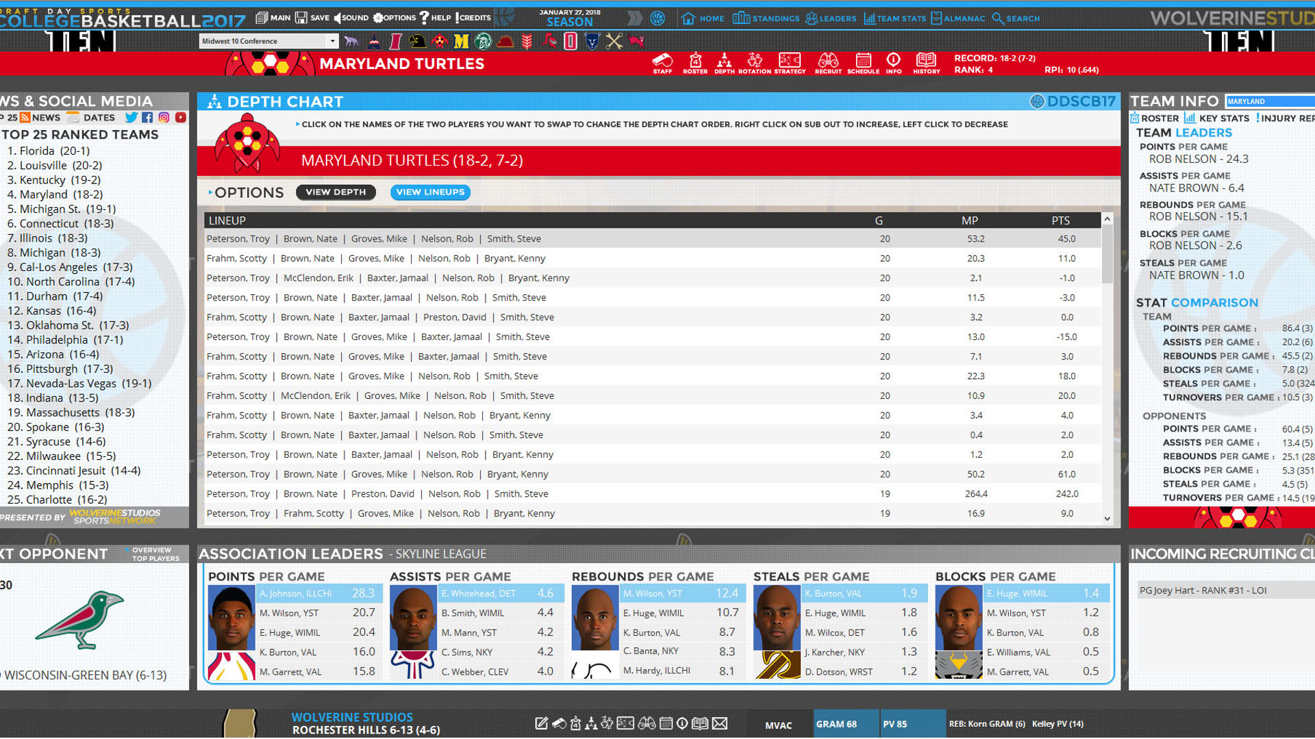 Screenshot for Draft Day Sports: College Basketball 2017