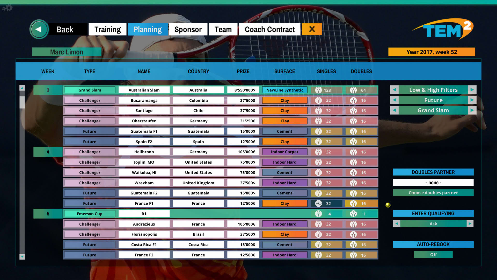 Screenshot for Tennis Elbow Manager 2