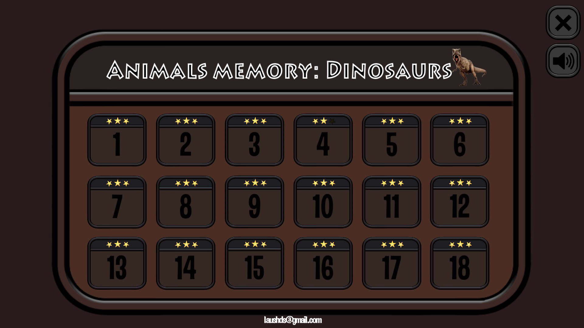 Screenshot for Animals Memory: Dinosaurs