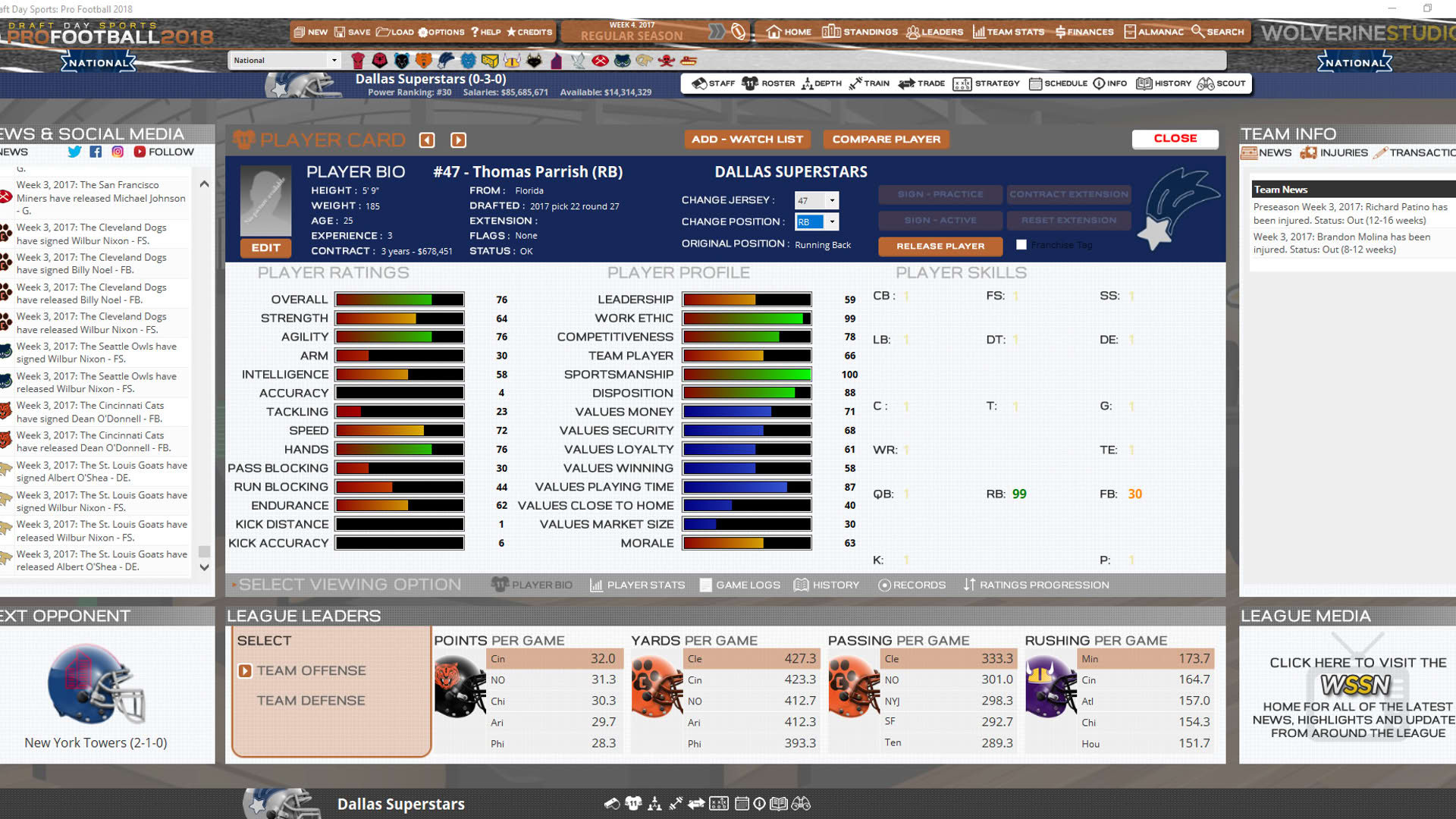Screenshot for Draft Day Sports: Pro Football 2018