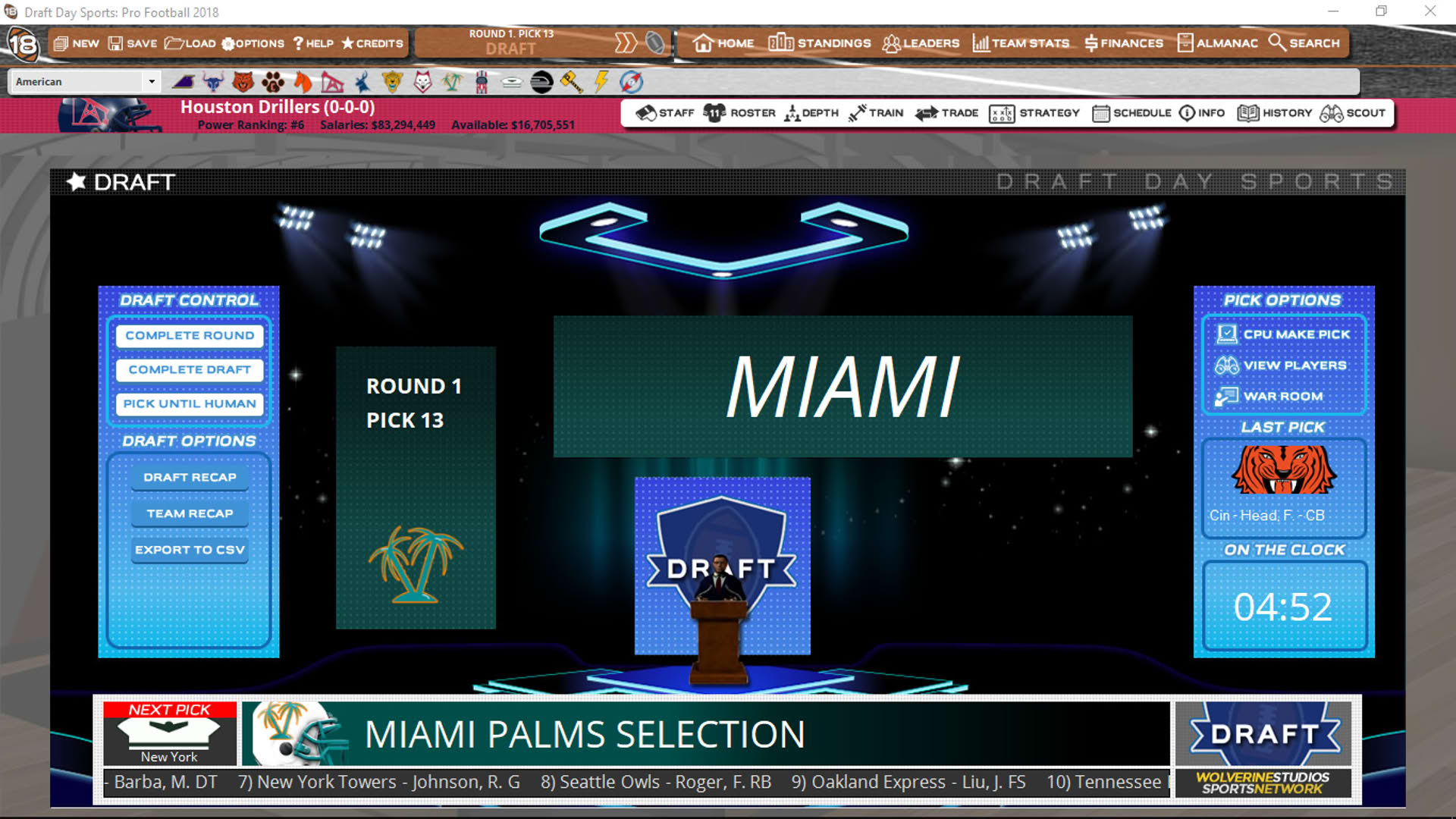 Screenshot for Draft Day Sports: Pro Football 2018