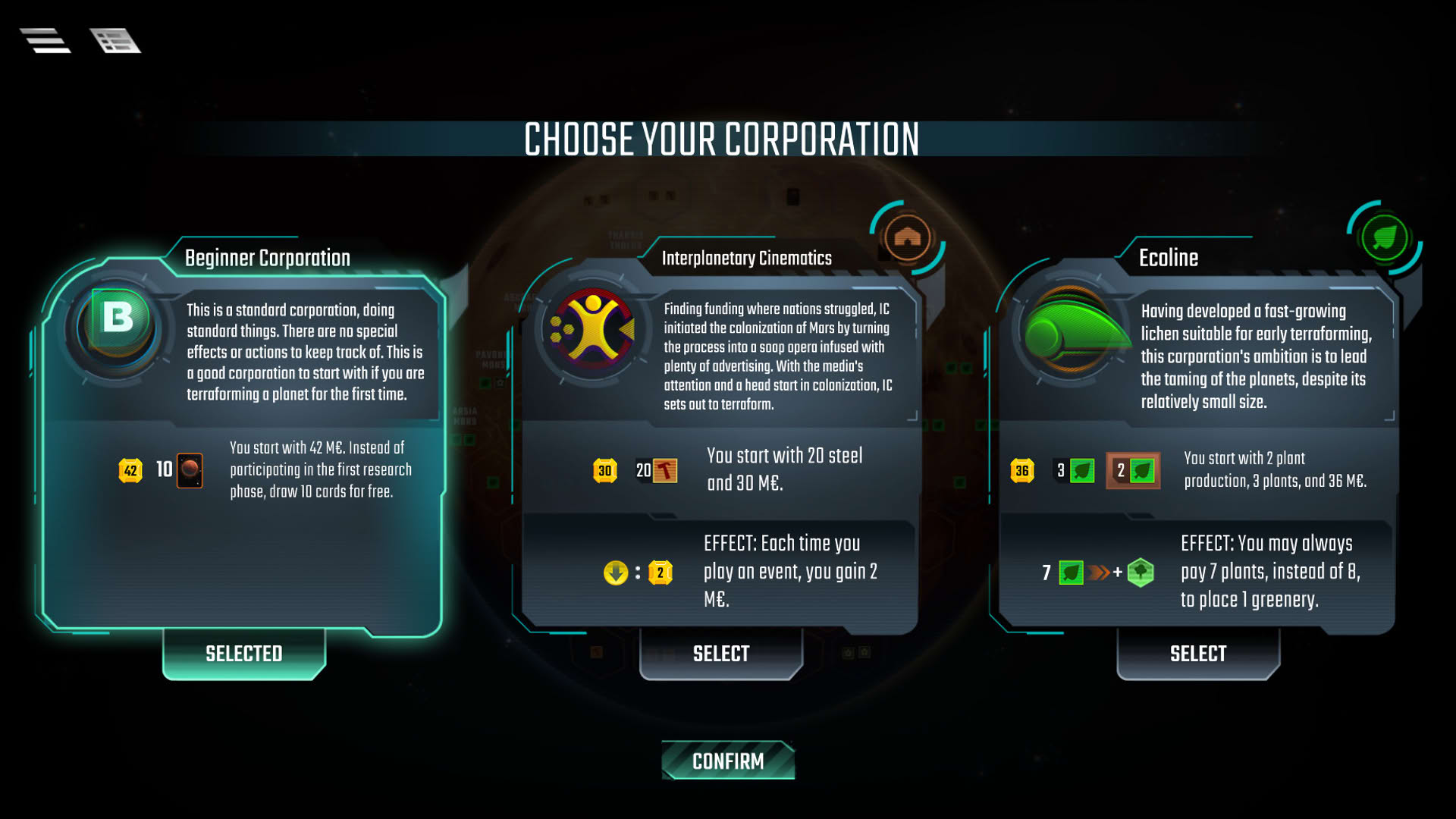 Screenshot for Terraforming Mars