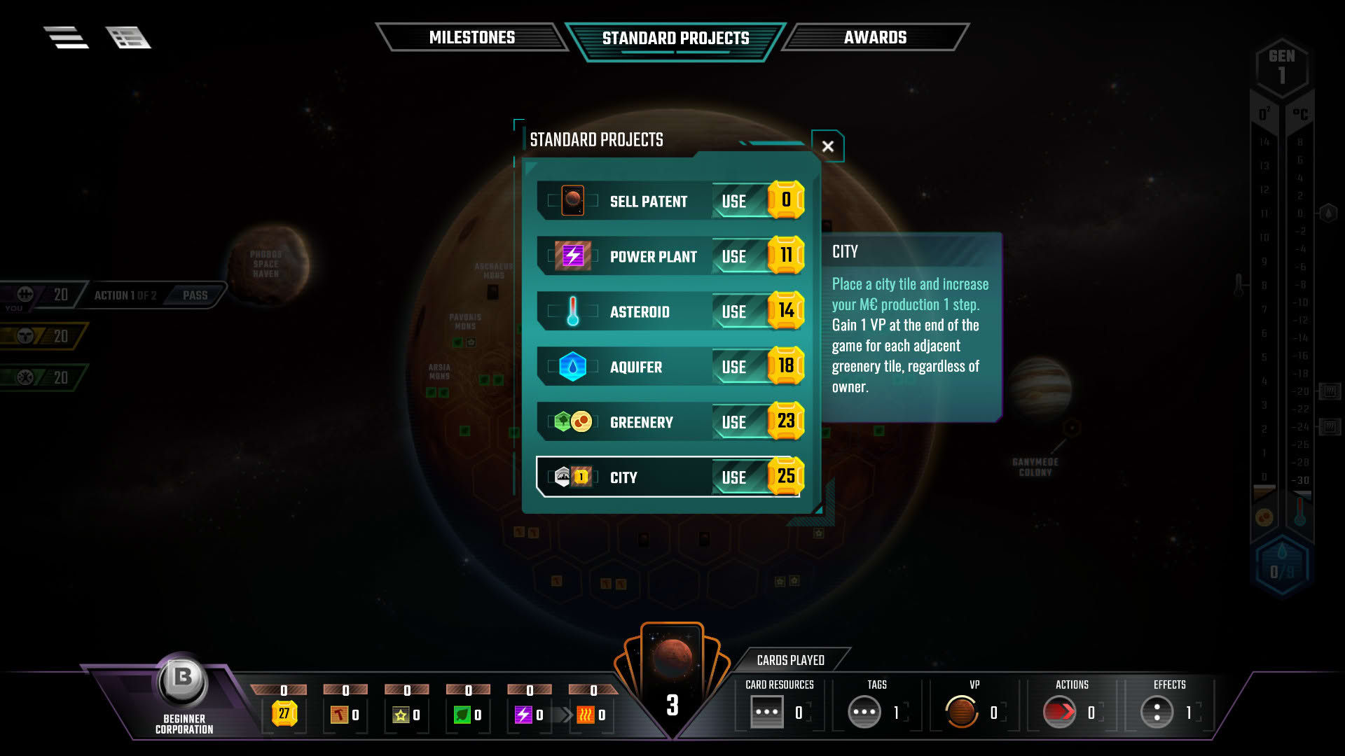 Screenshot for Terraforming Mars