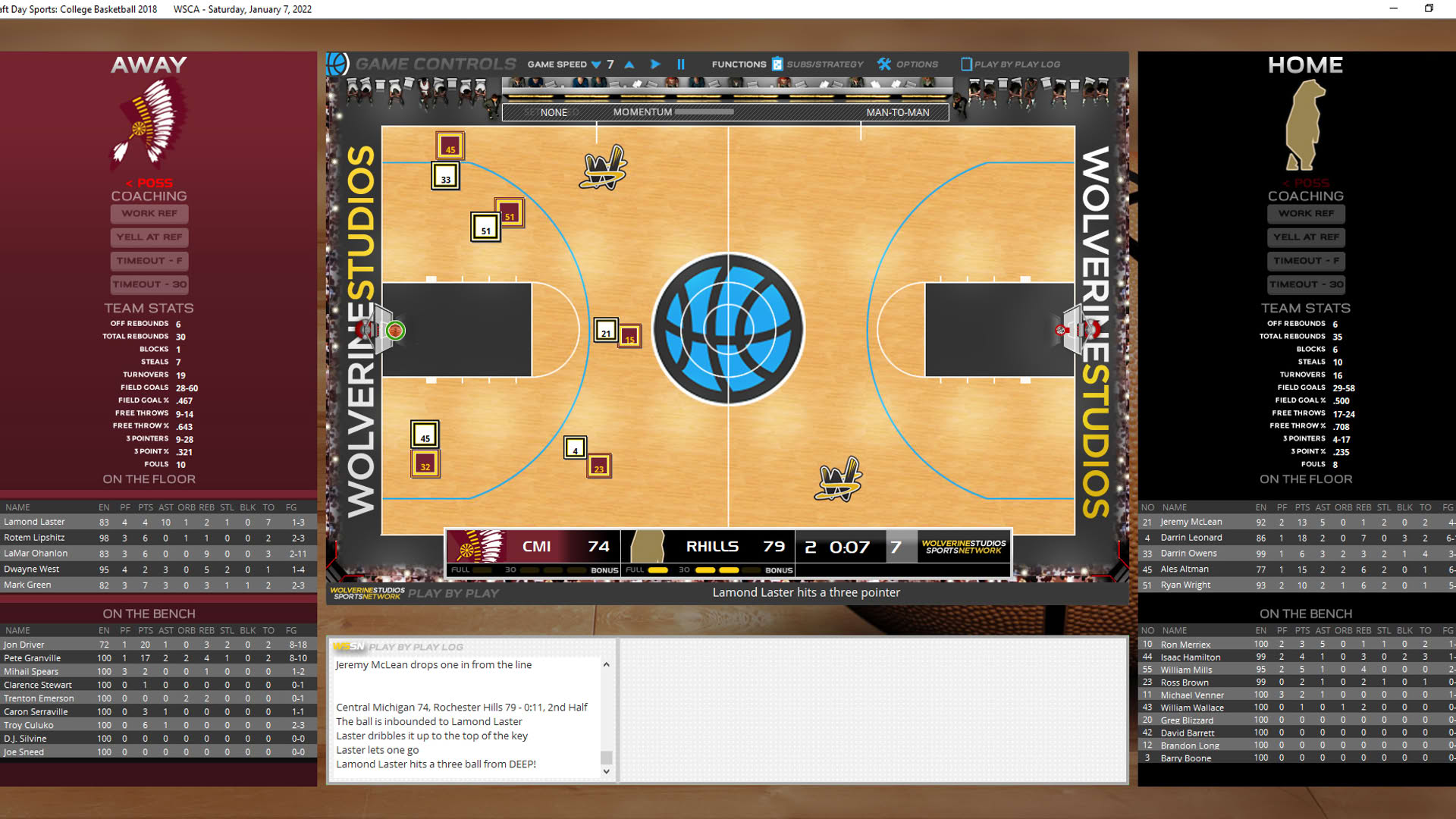 Screenshot for Draft Day Sports: College Basketball 2018