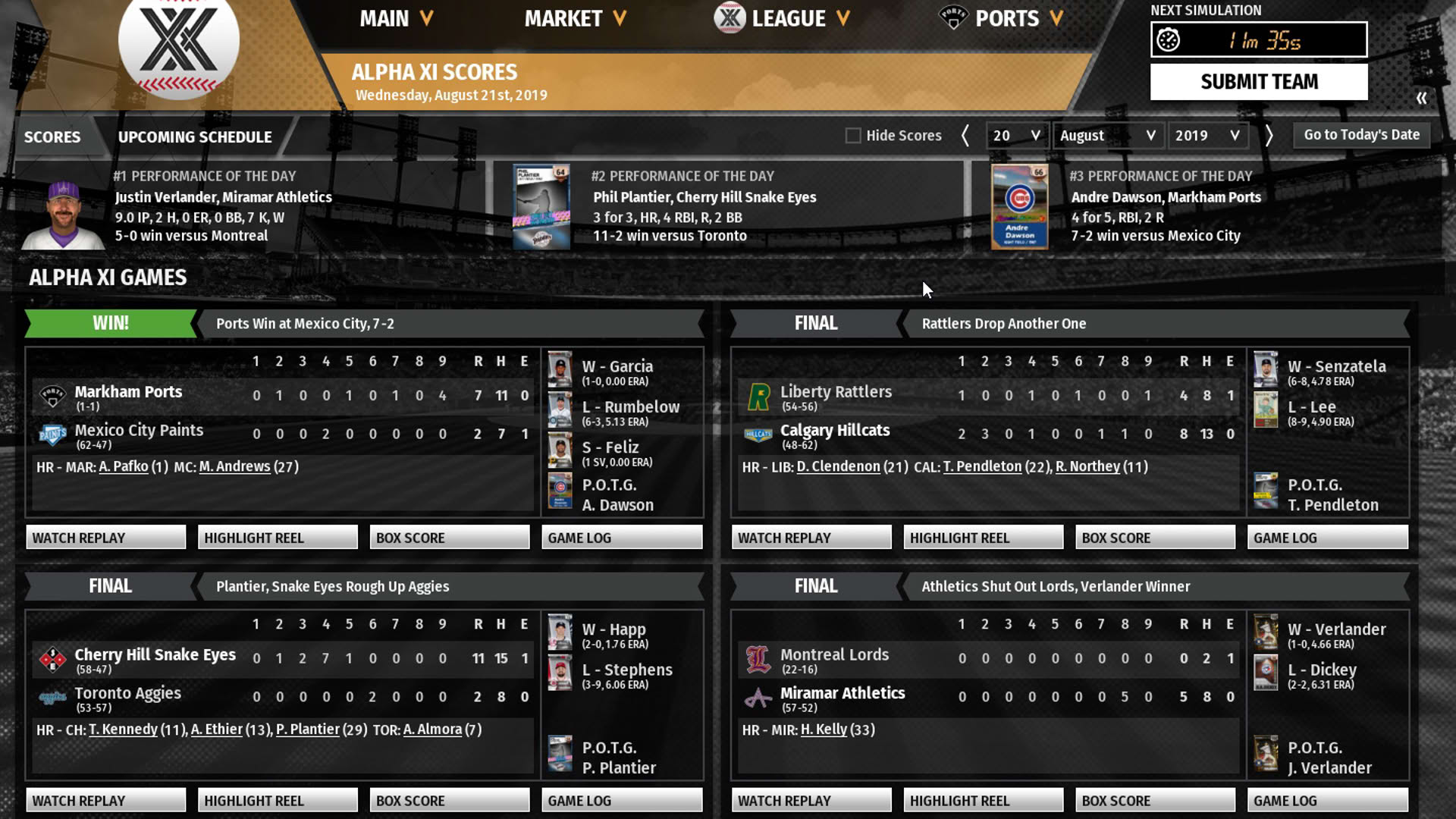 Screenshot for Out of the Park Baseball 20