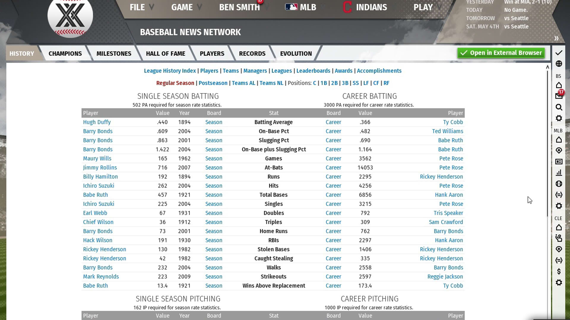 Screenshot for Out of the Park Baseball 20