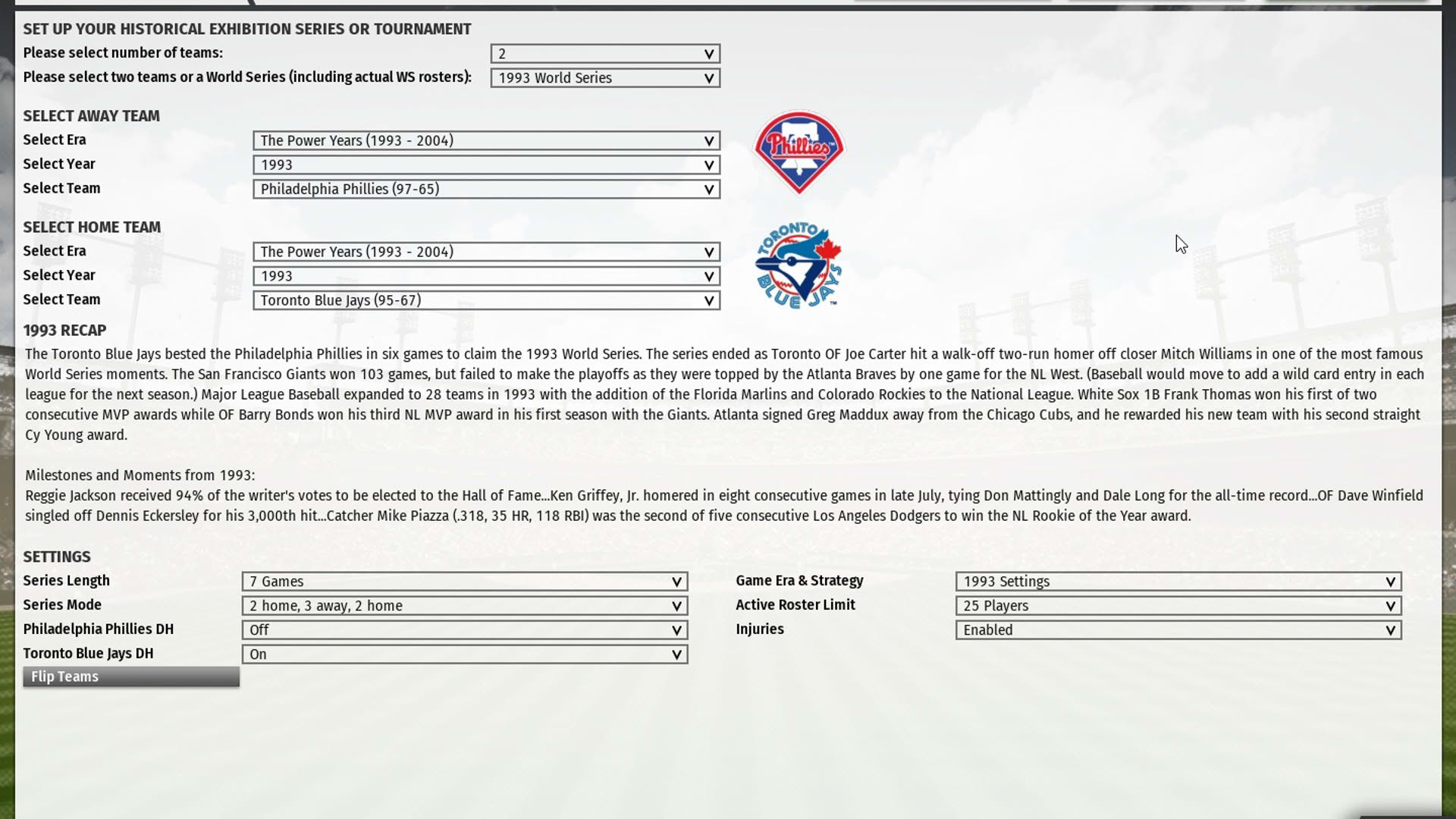 Screenshot for Out of the Park Baseball 20