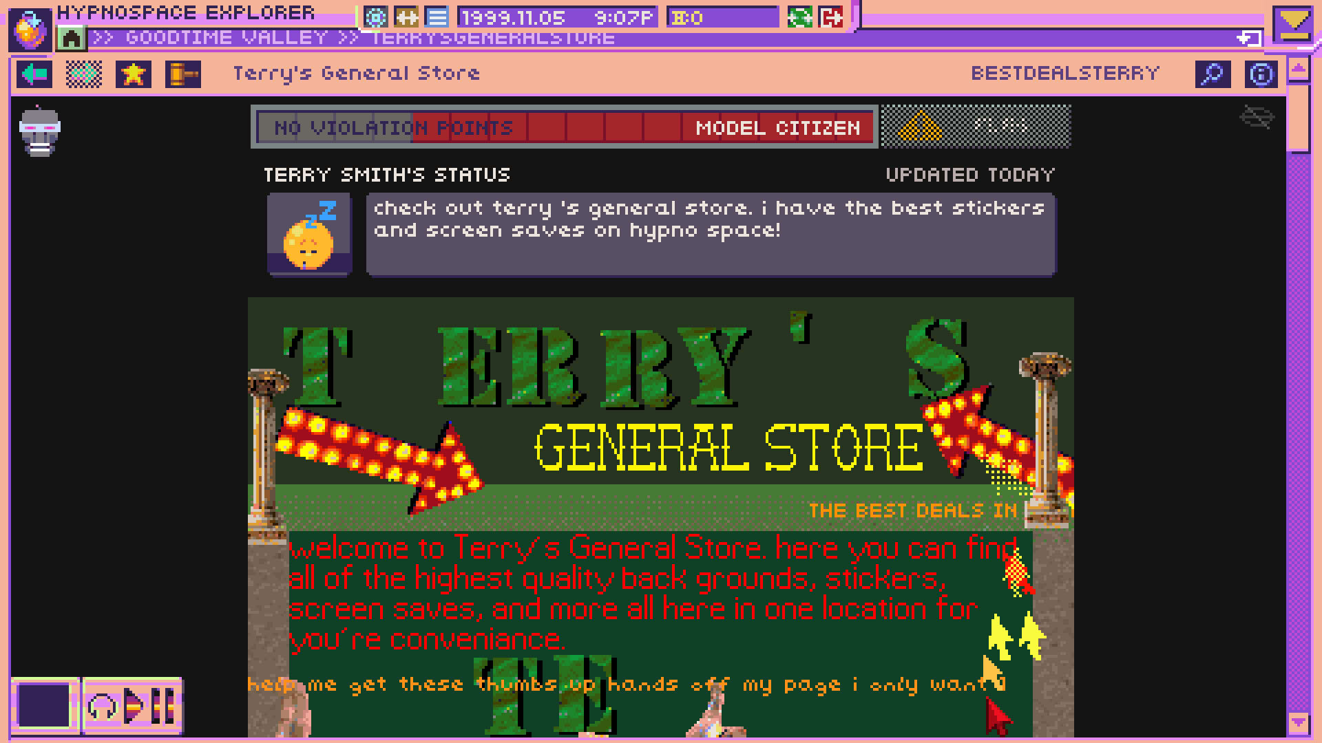 Screenshot for Hypnospace Outlaw