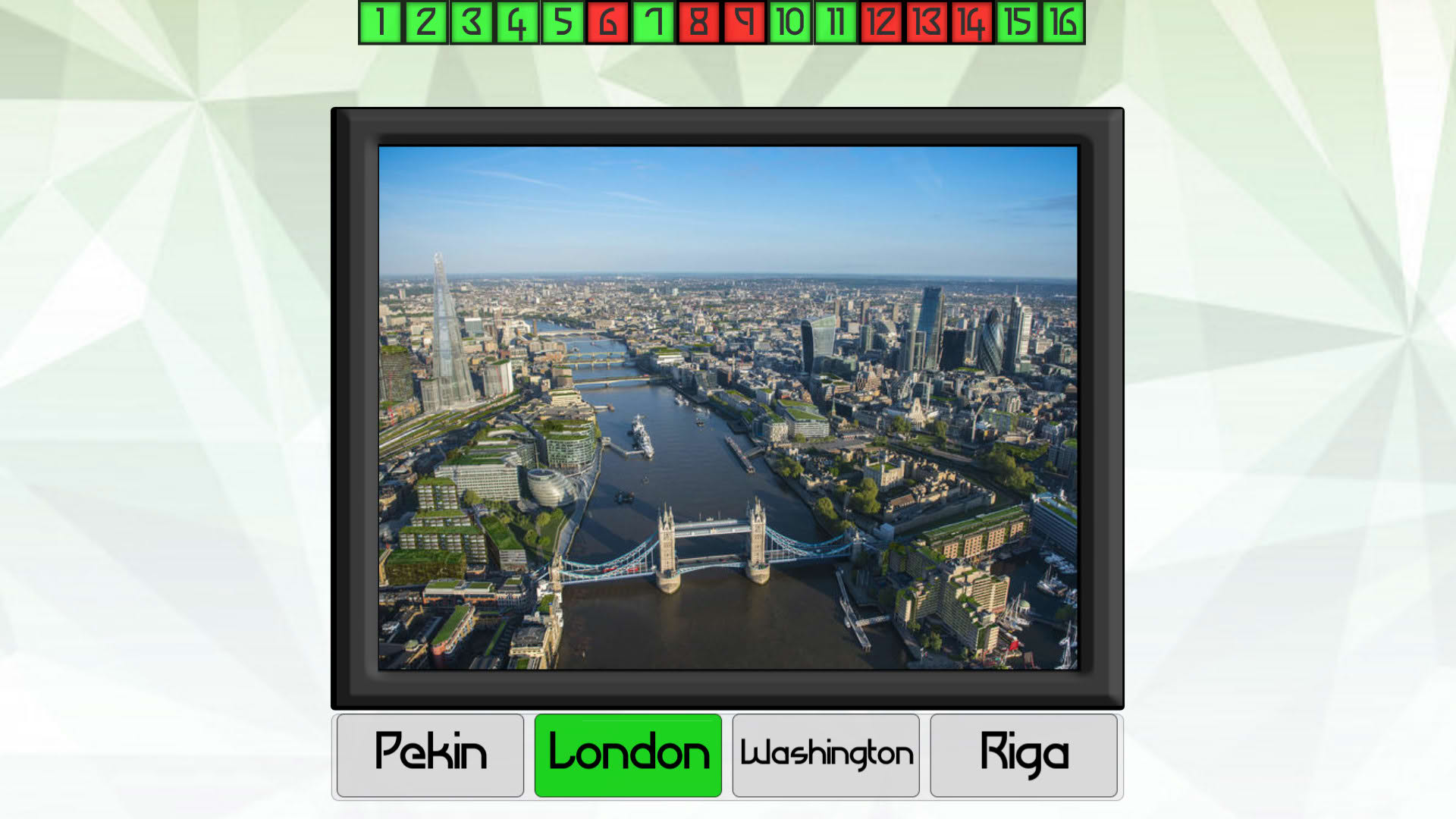 Screenshot for Test your knowledge: Cities