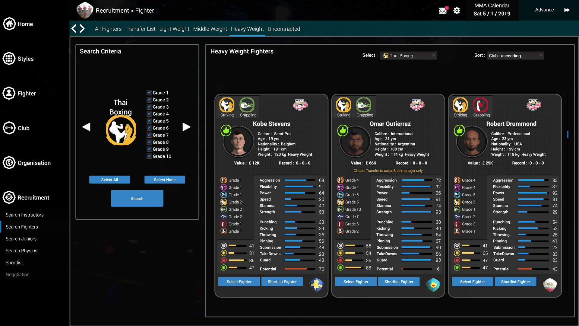 Screenshot for MMA Team Manager