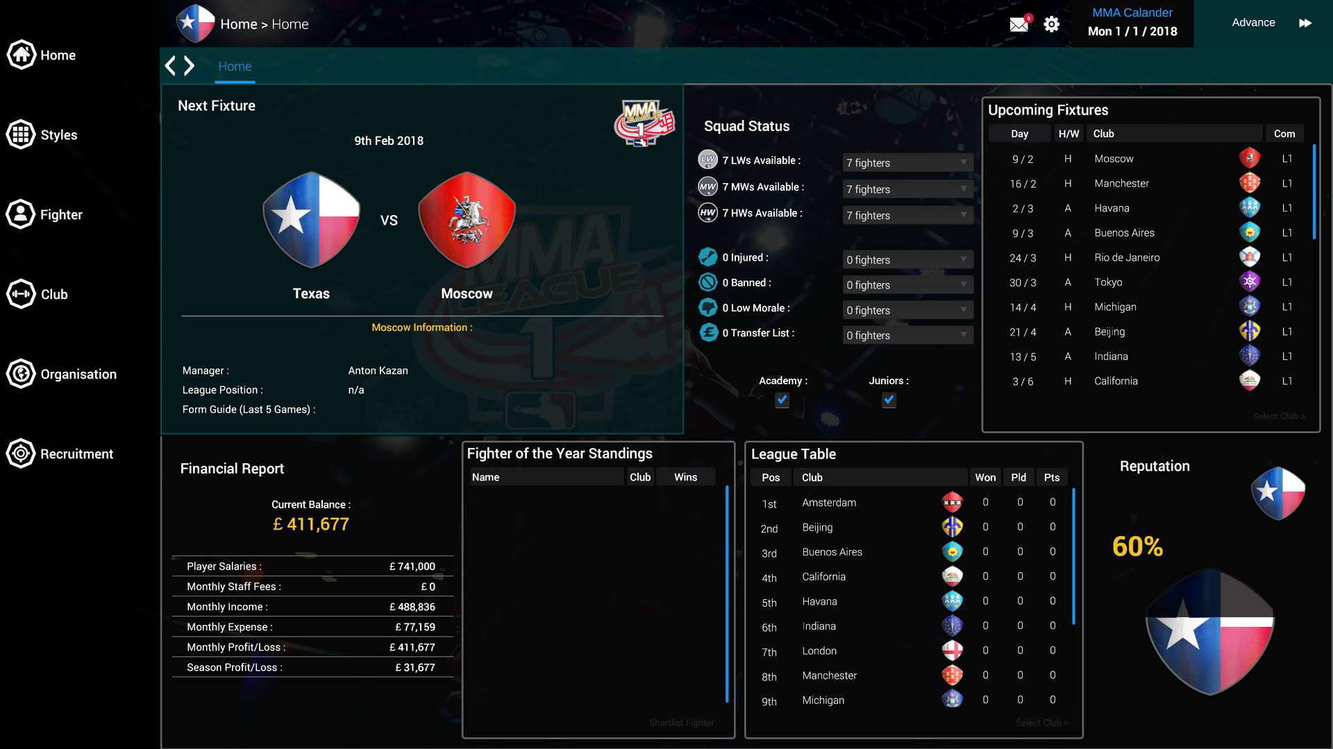 Screenshot for MMA Team Manager