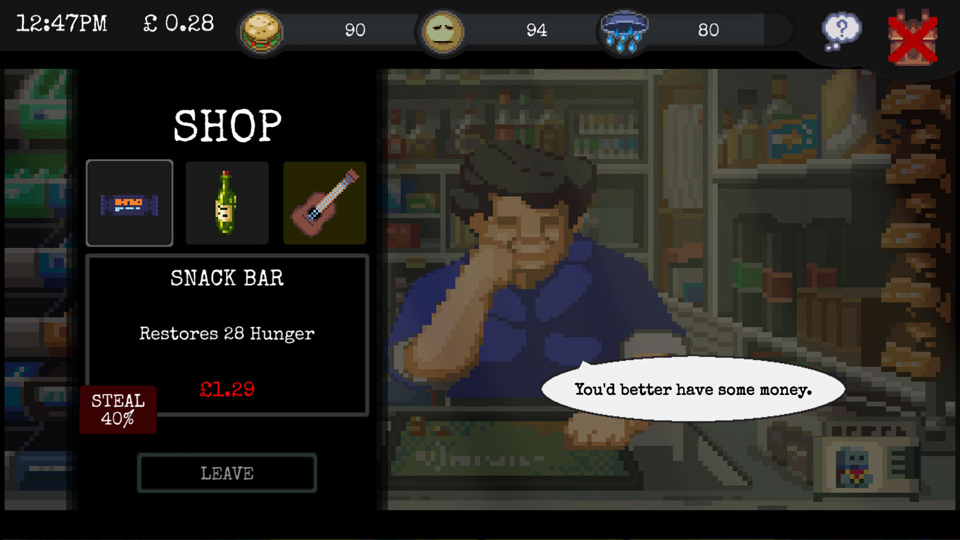 Screenshot for Change: A Homeless Survival Experience