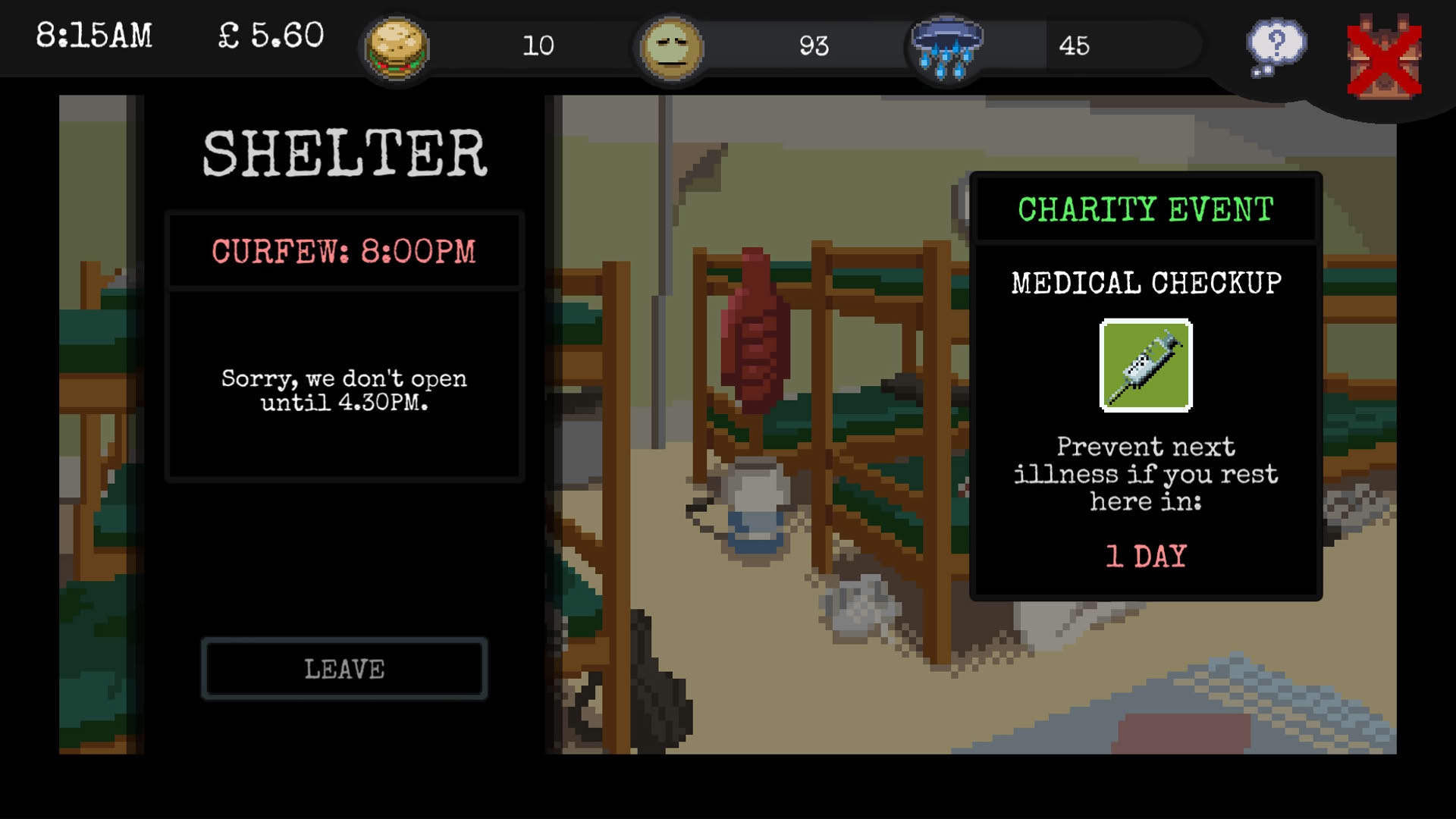 Screenshot for Change: A Homeless Survival Experience